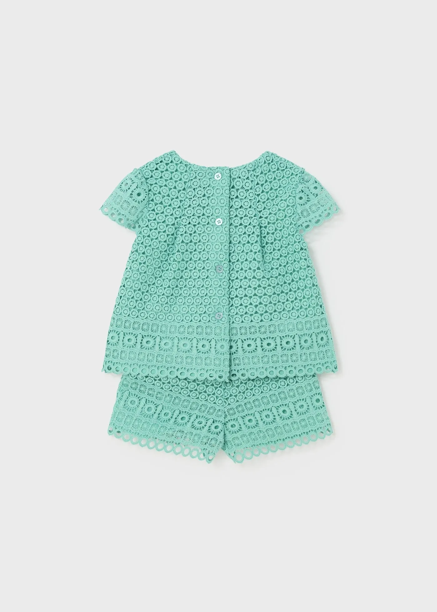 1233 - Crochet baby girl short set - Agate