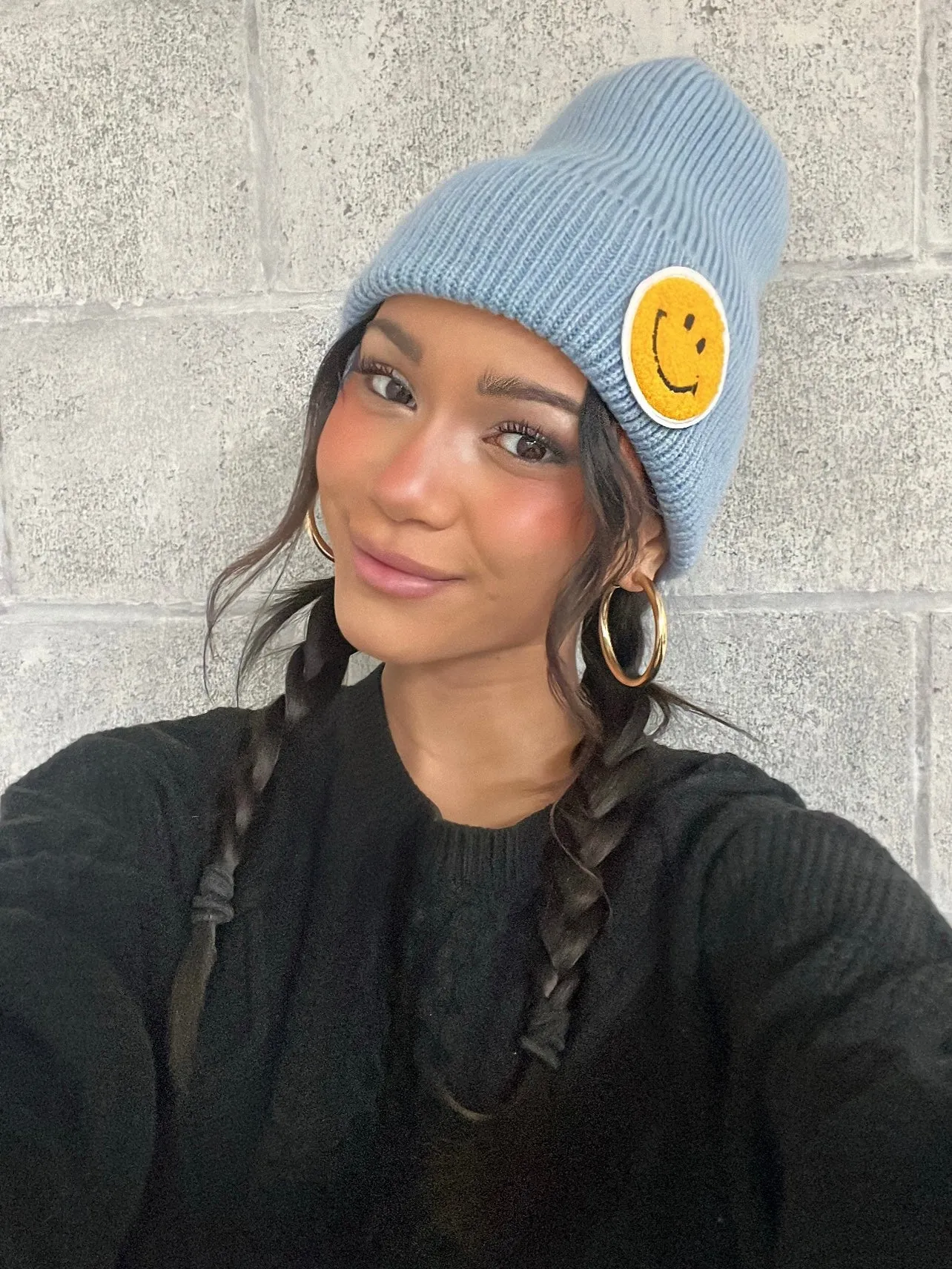 27 Smiley Patch Beanie