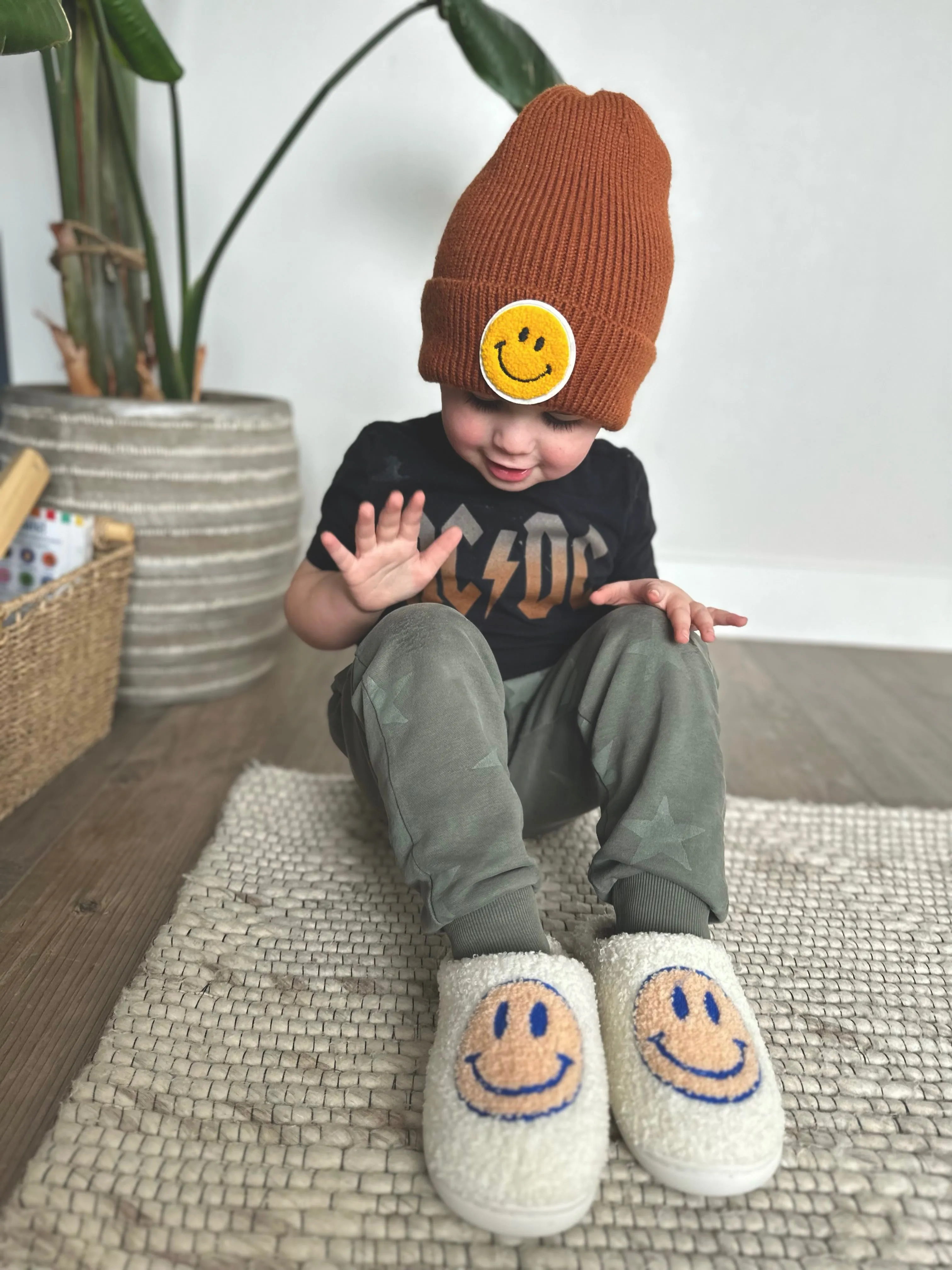 27 Smiley Patch Beanie