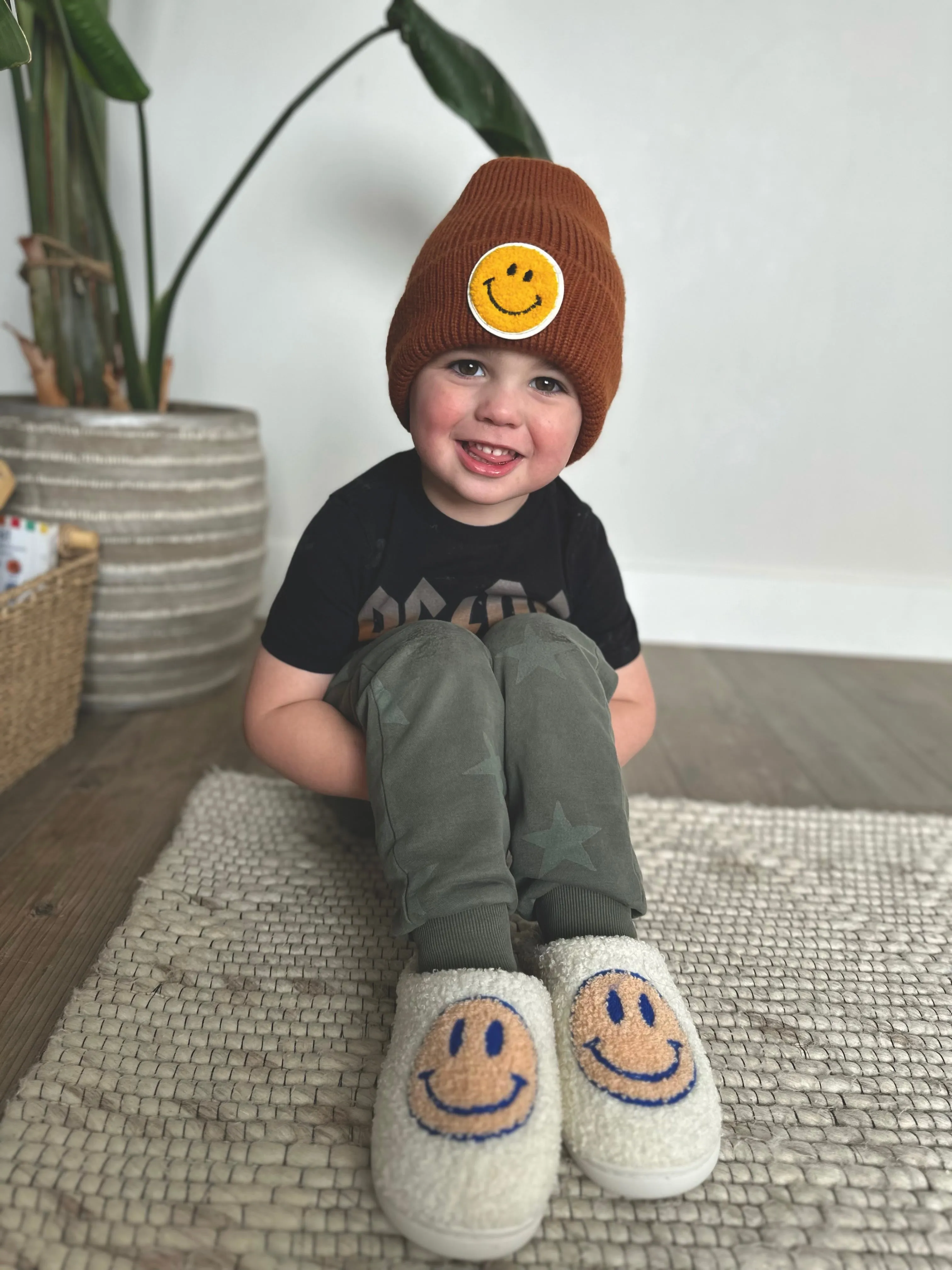 27 Smiley Patch Beanie