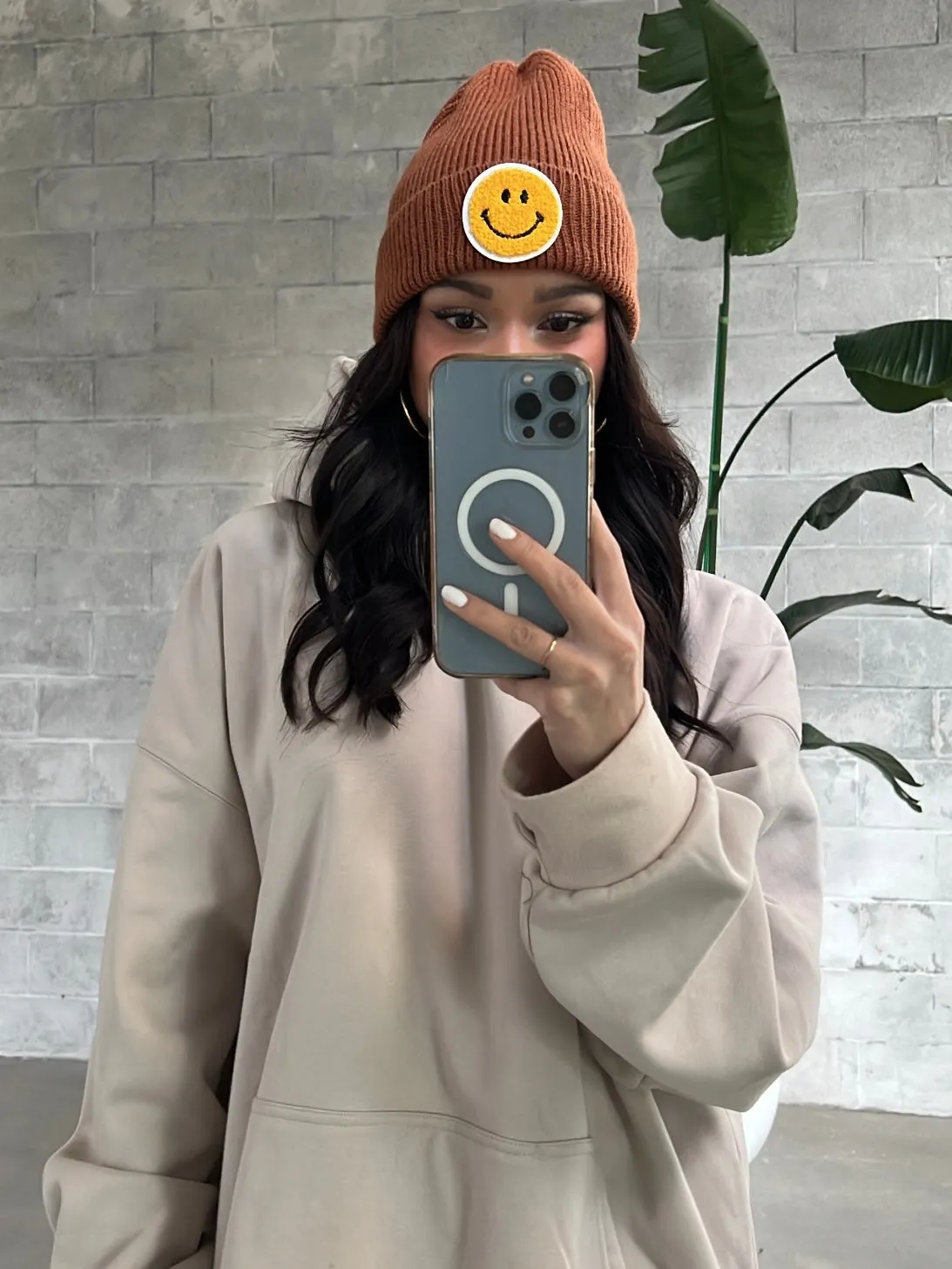 27 Smiley Patch Beanie