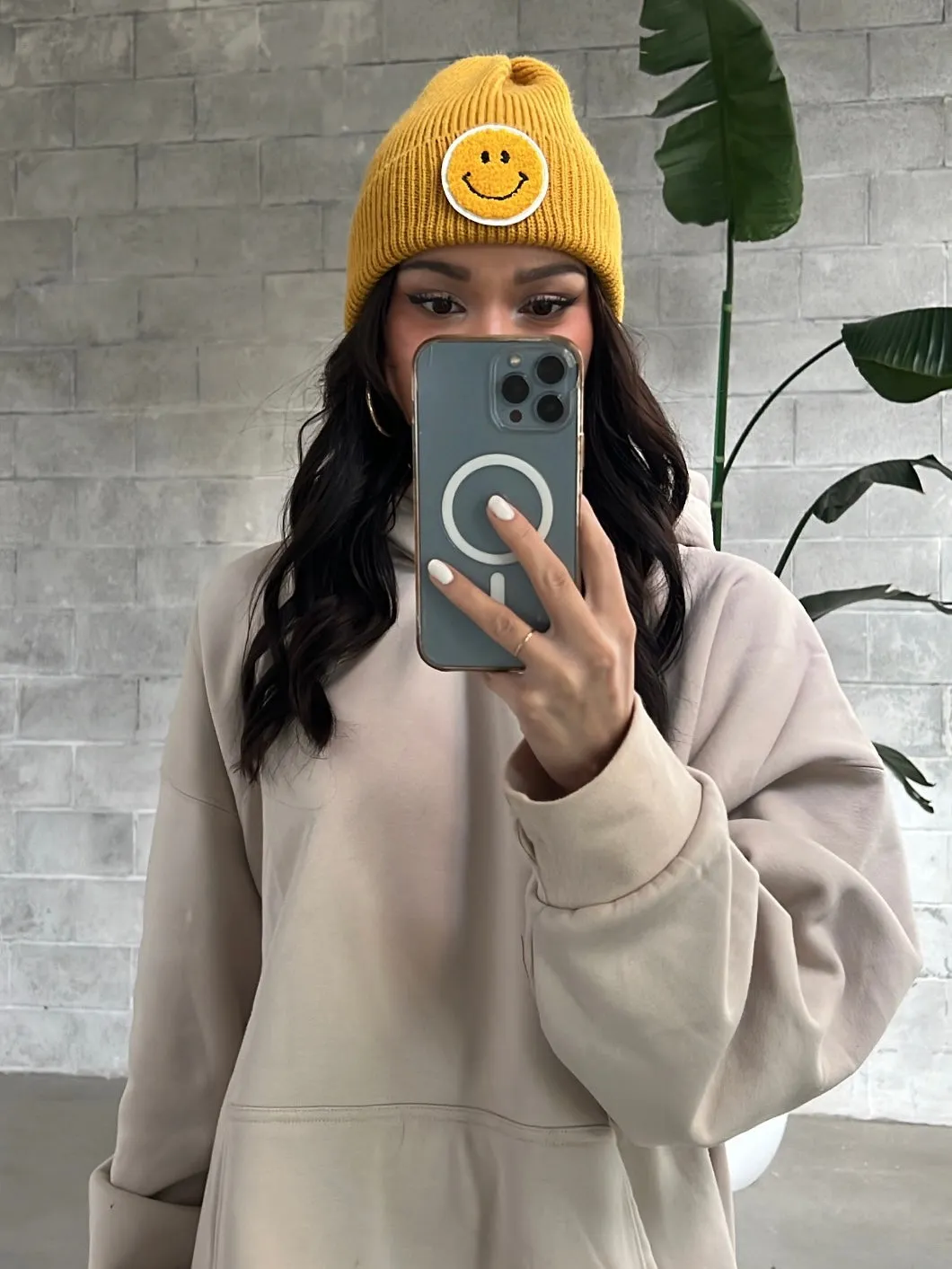 27 Smiley Patch Beanie