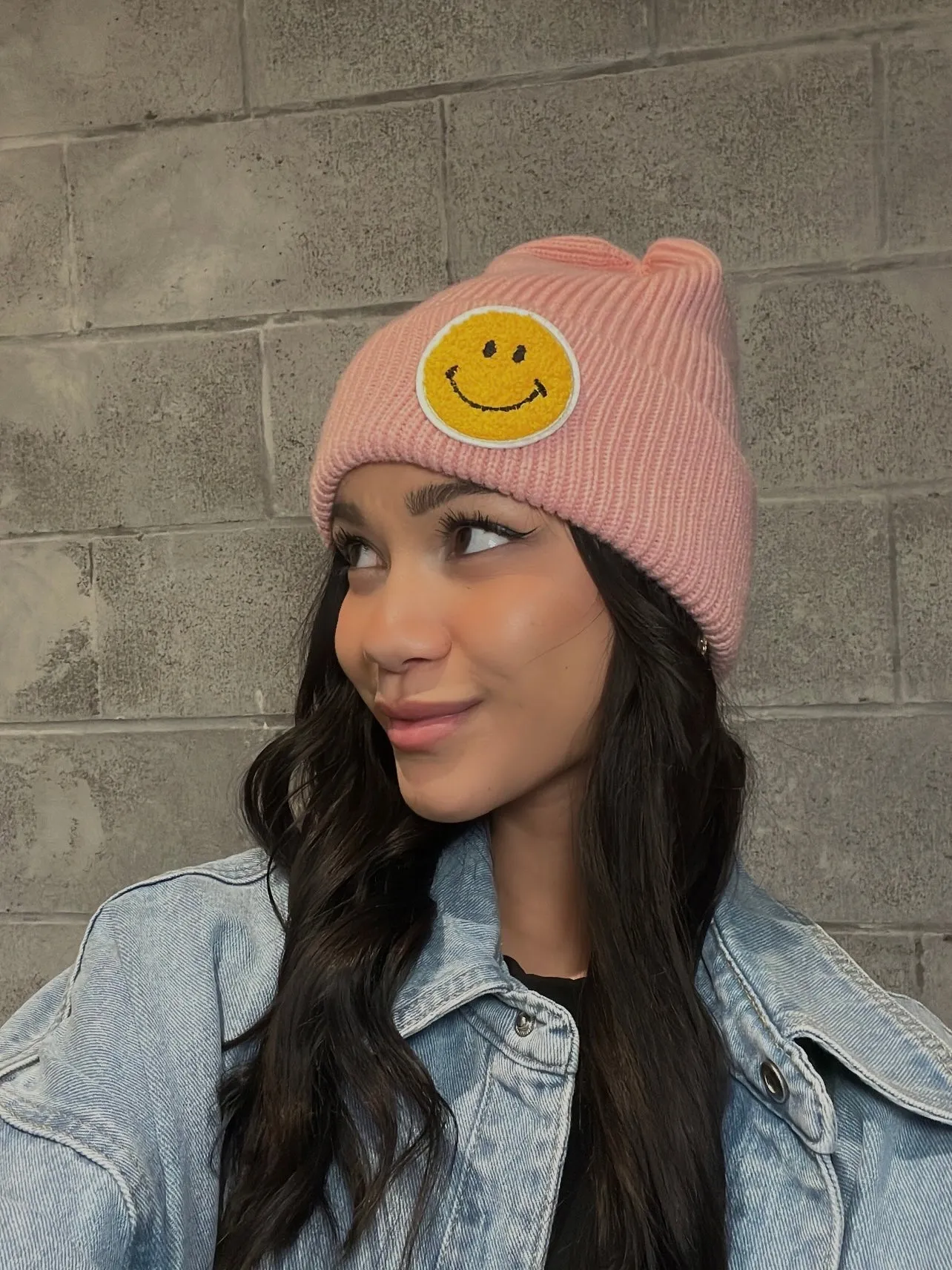 27 Smiley Patch Beanie