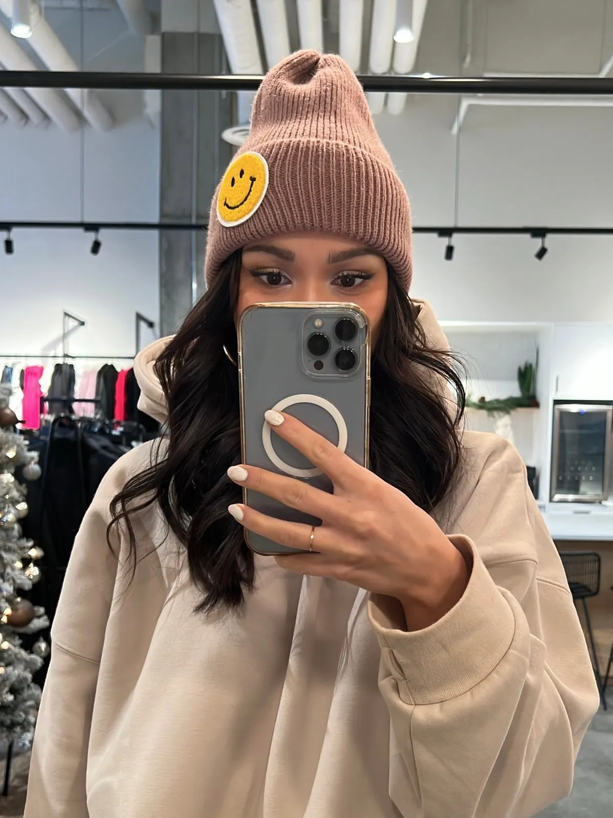 27 Smiley Patch Beanie