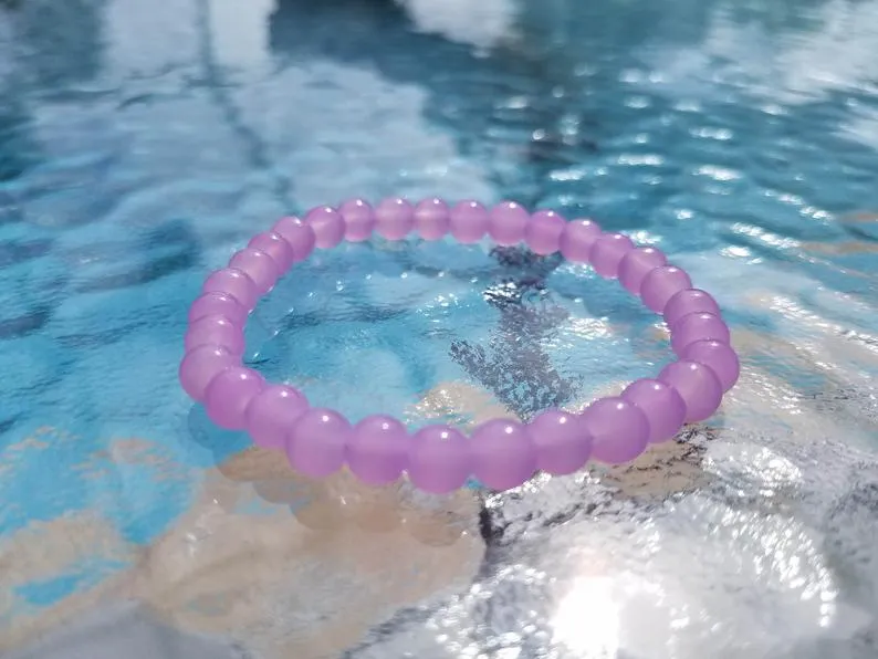 8mm Lavender Purple Jade Beads Bracelet