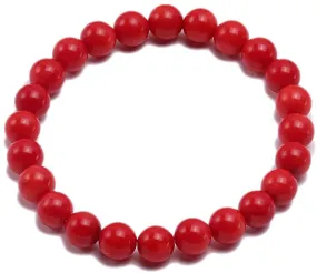 8mm Natural Red Bead Bracelet - Top Quality Red Bead Bracelet - Buy Now!