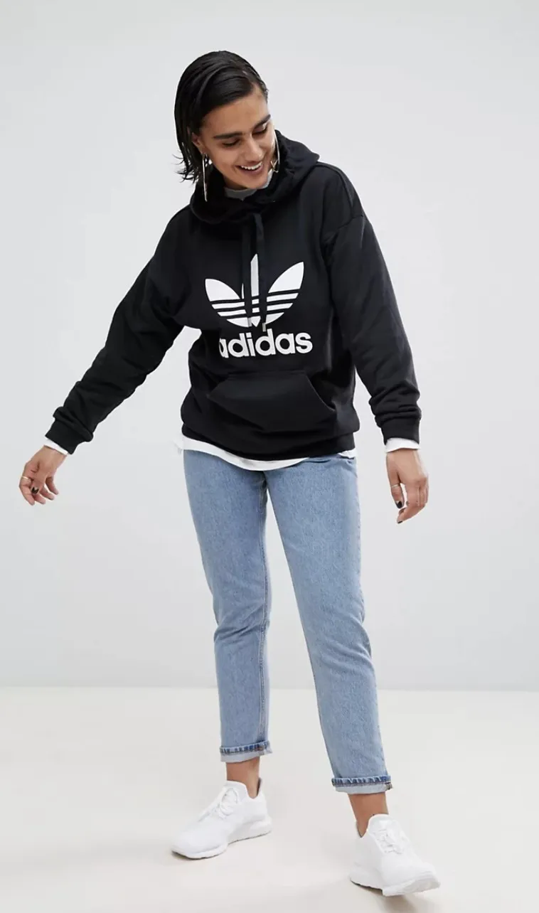 adidas Unisex Sweatshirt | Street Style Long Sleeves Plain Cotton