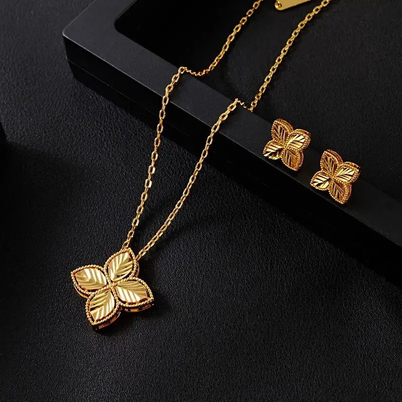 African Gold Necklace Earrings Sets Women S1990428