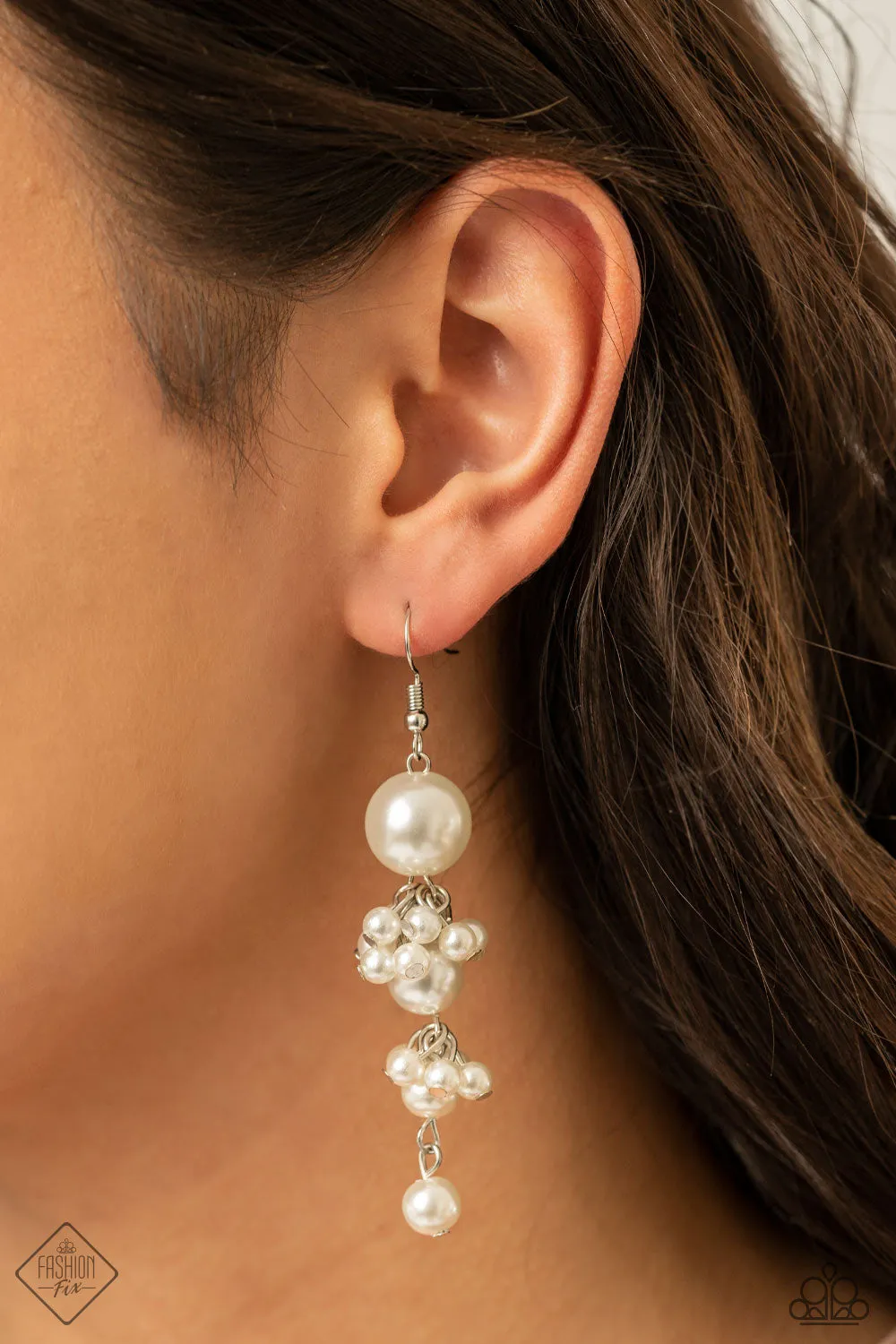 Ageless Applique - White Earring for a fashionable and timeless look