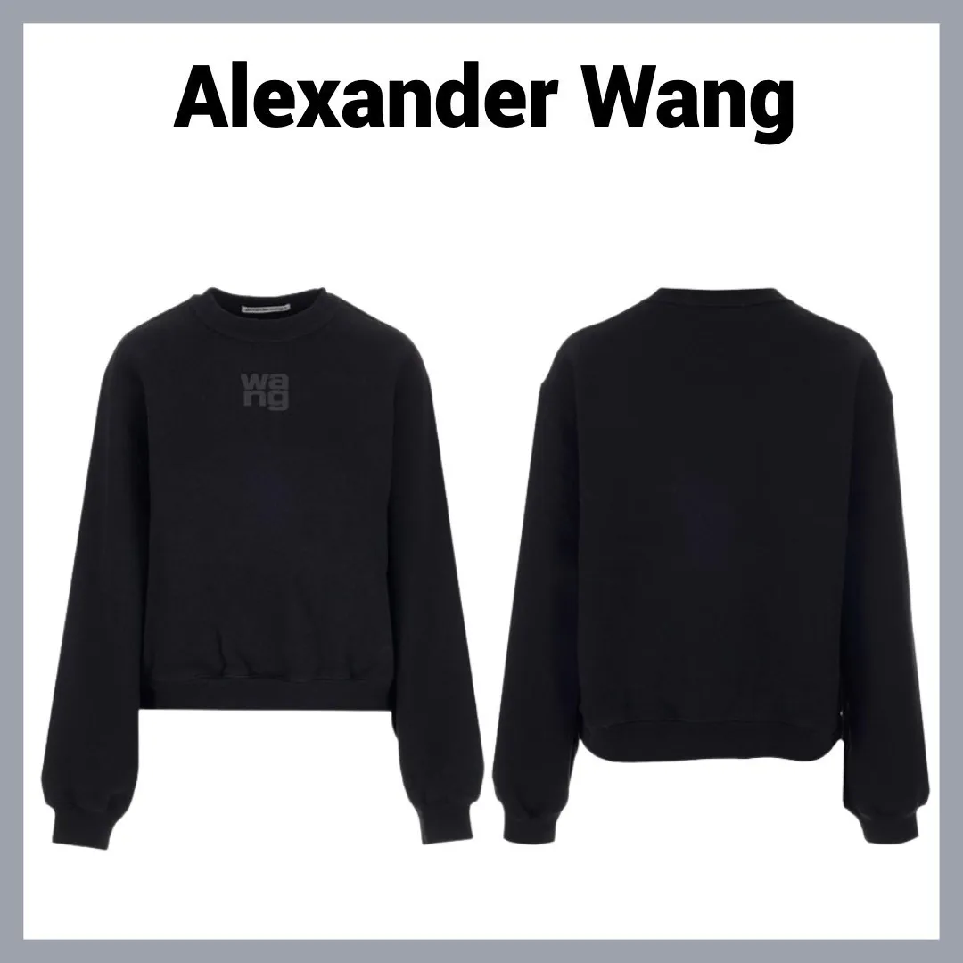 Alexander Wang Unisex Crew Neck Sweatshirt | Street Style Long Sleeve Plain - Shop Now