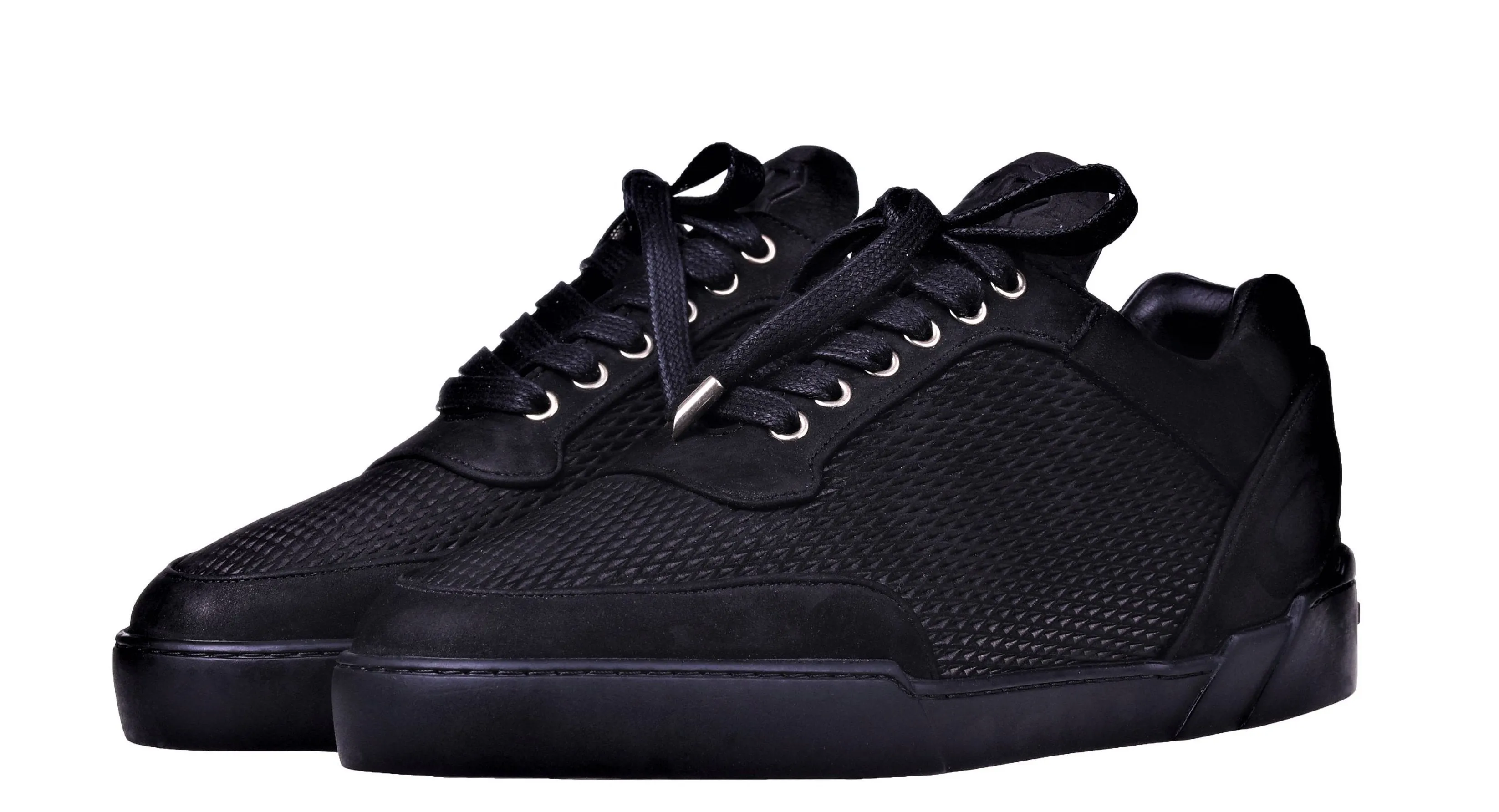 All Black Nubuck Low-Top Shoes