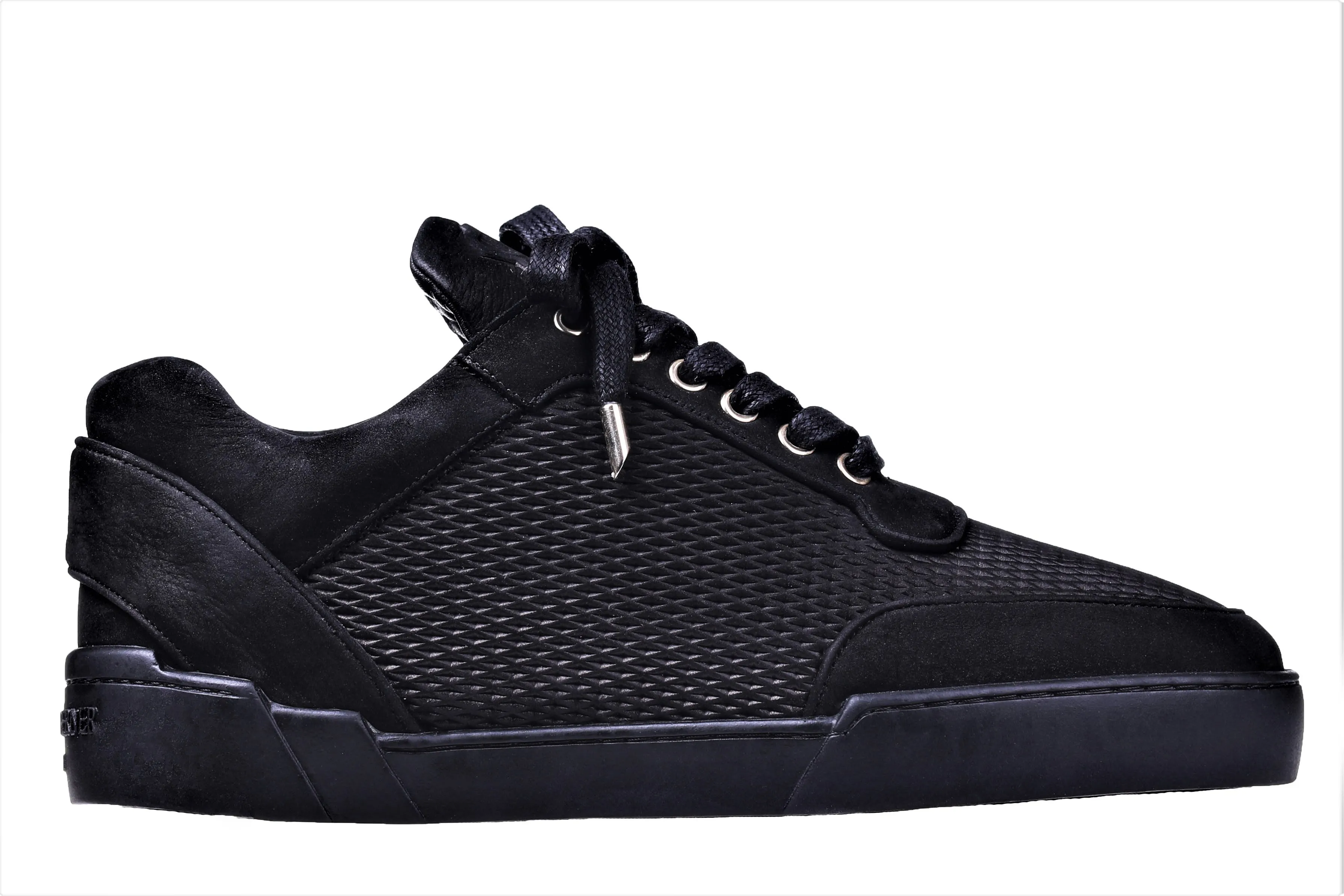 All Black Nubuck Low-Top Shoes