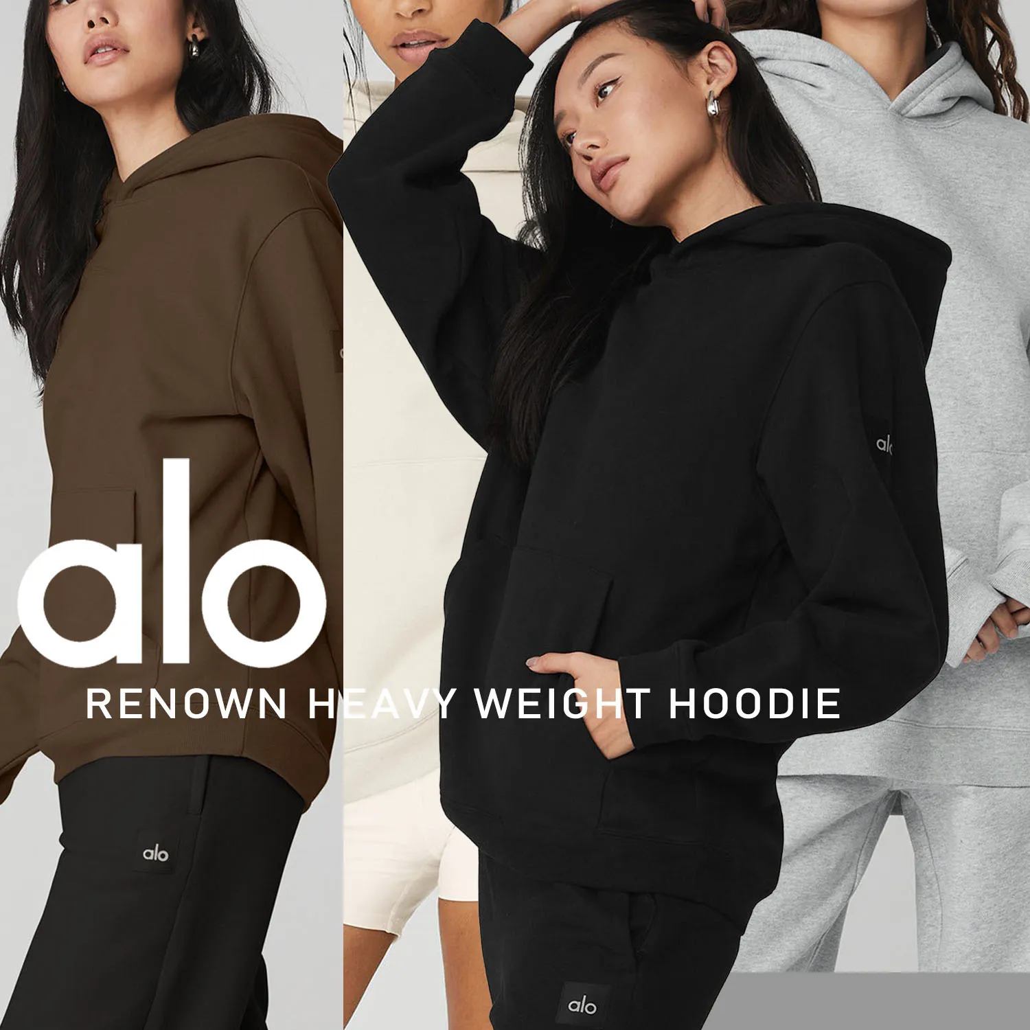 ALO Yoga | Unisex Long Sleeves Plain Oversized Logo | Street Style