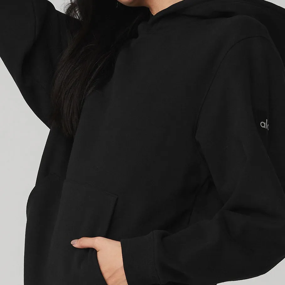 ALO Yoga | Unisex Long Sleeves Plain Oversized Logo | Street Style