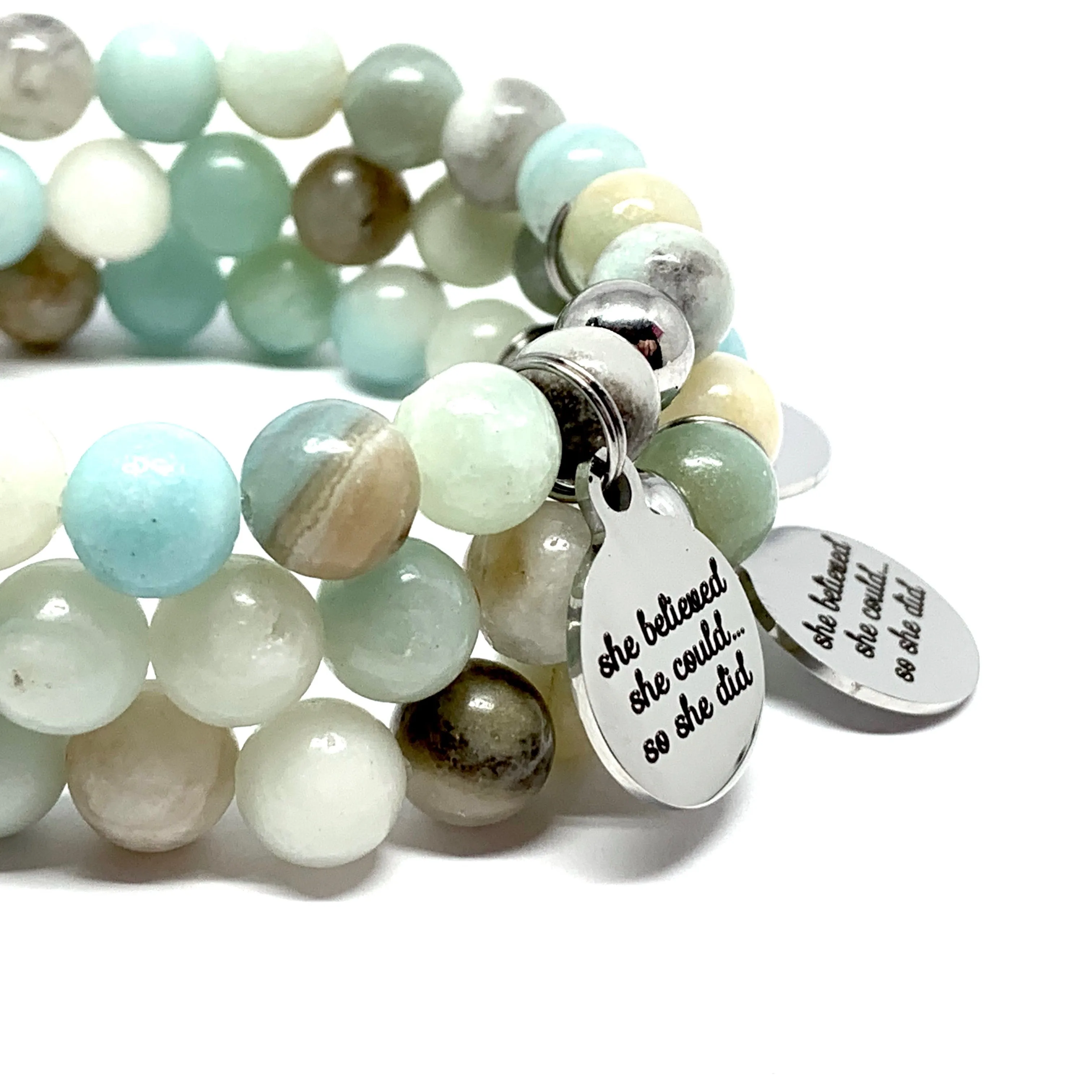 Amazonite Mala Bracelet - Empowering Belief Bracelet