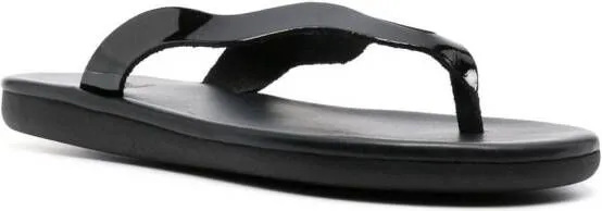 Ancient Greek Sandals Laconia leather flip flops Black