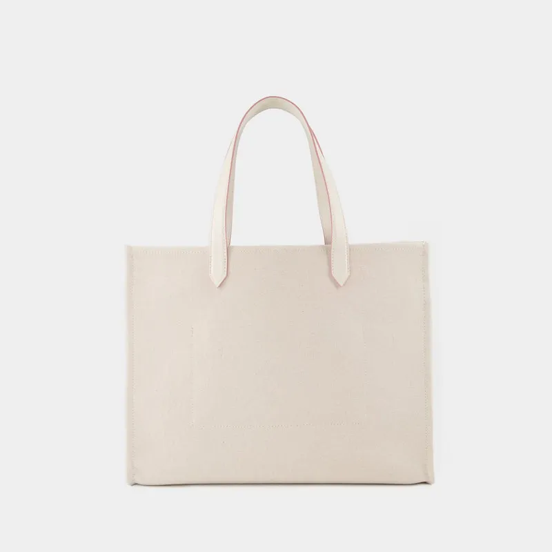 B-Army Medium Tote Bag - Balmain - Cream/Pink - Canvas