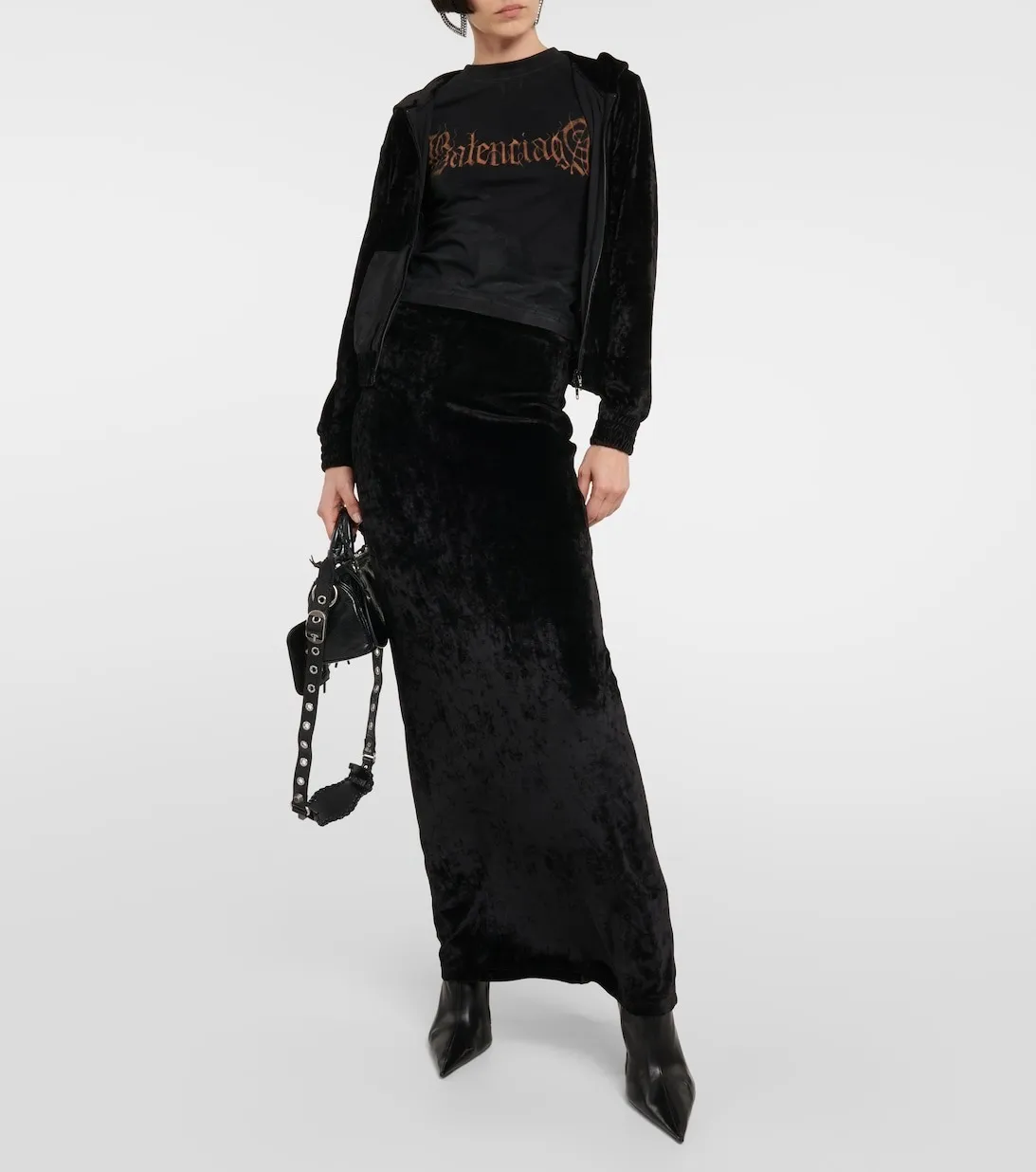 Balenciaga street style long sleeves blended fabrics plain logo