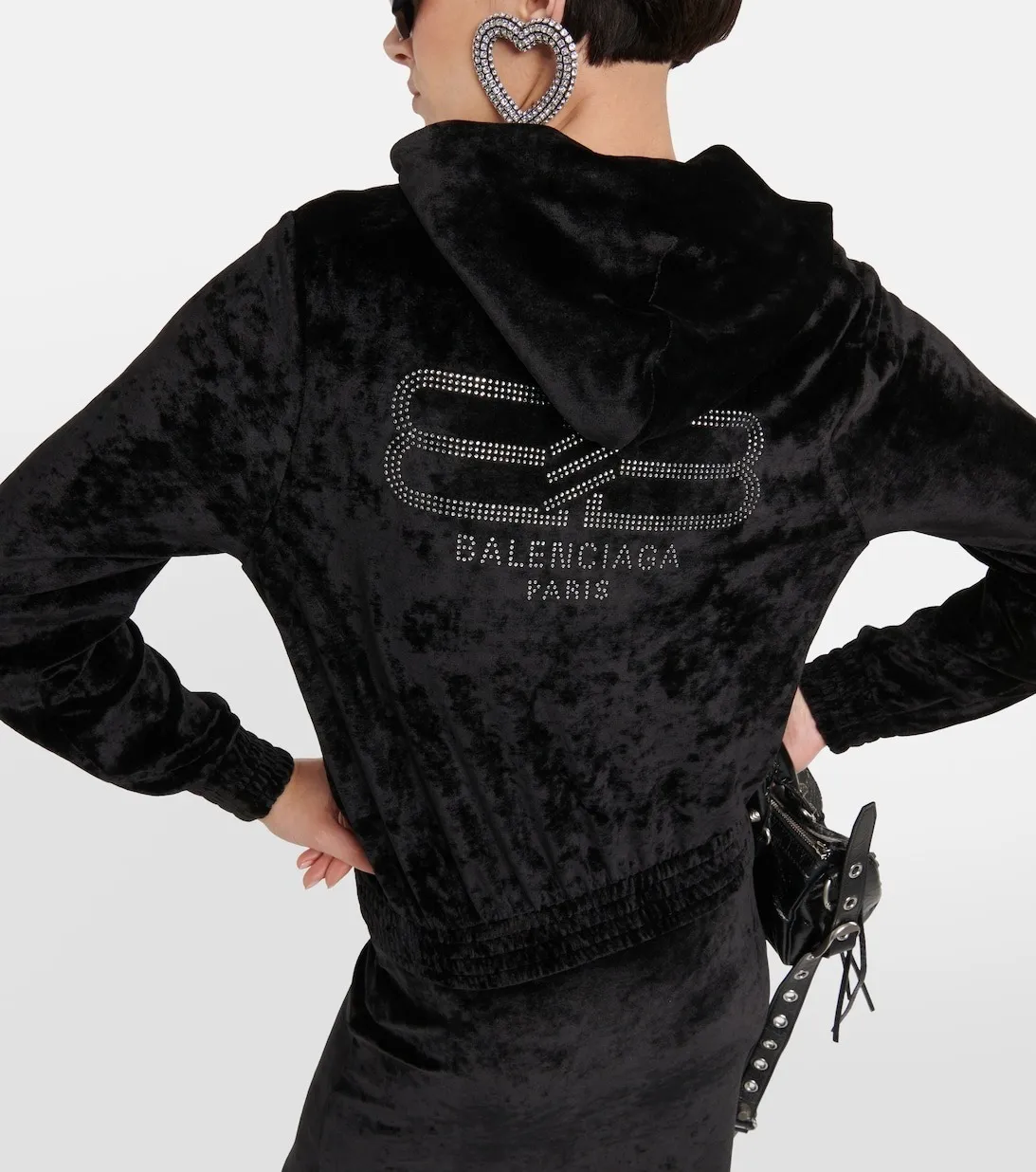 Balenciaga street style long sleeves blended fabrics plain logo