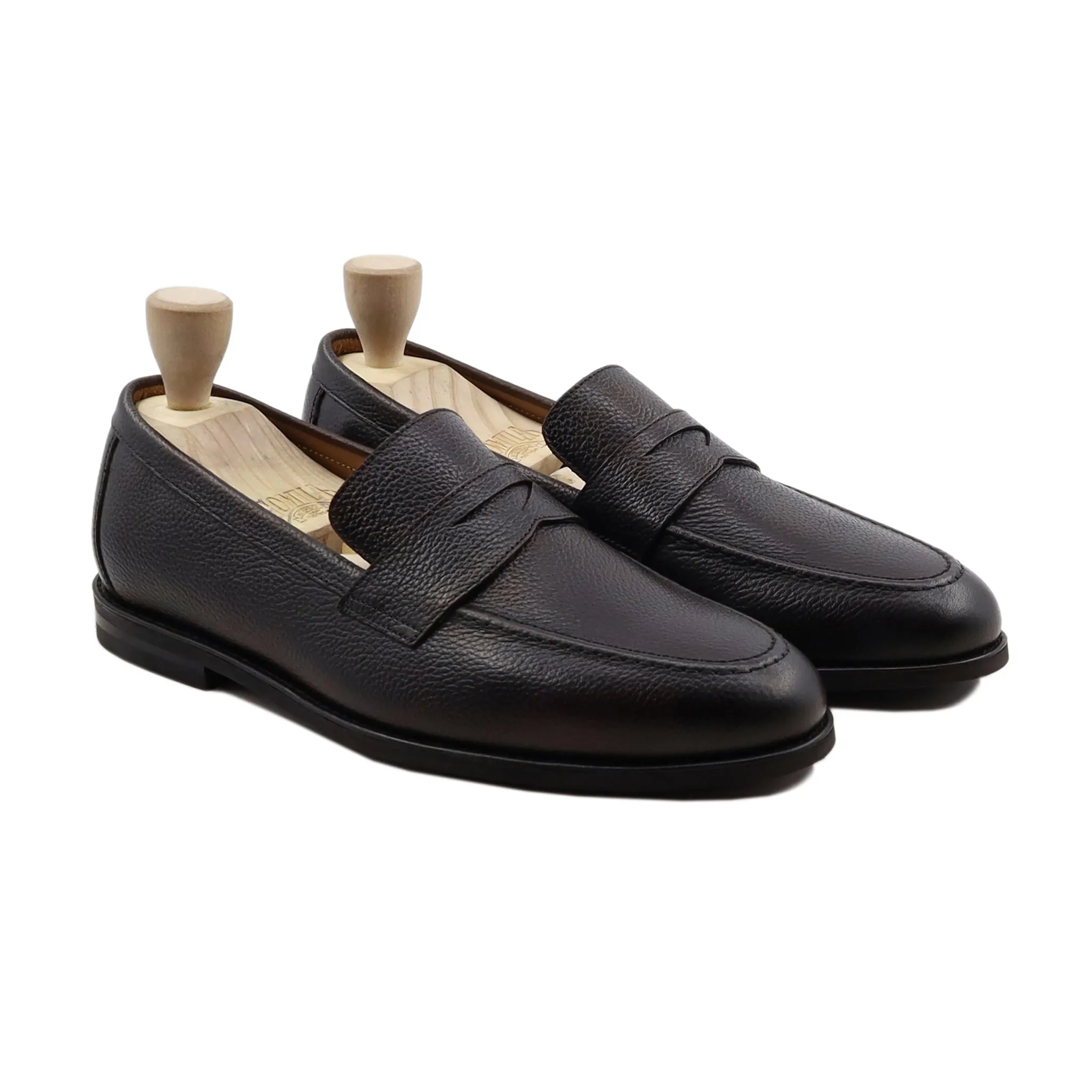 Barq dark brown pebble grain loafer