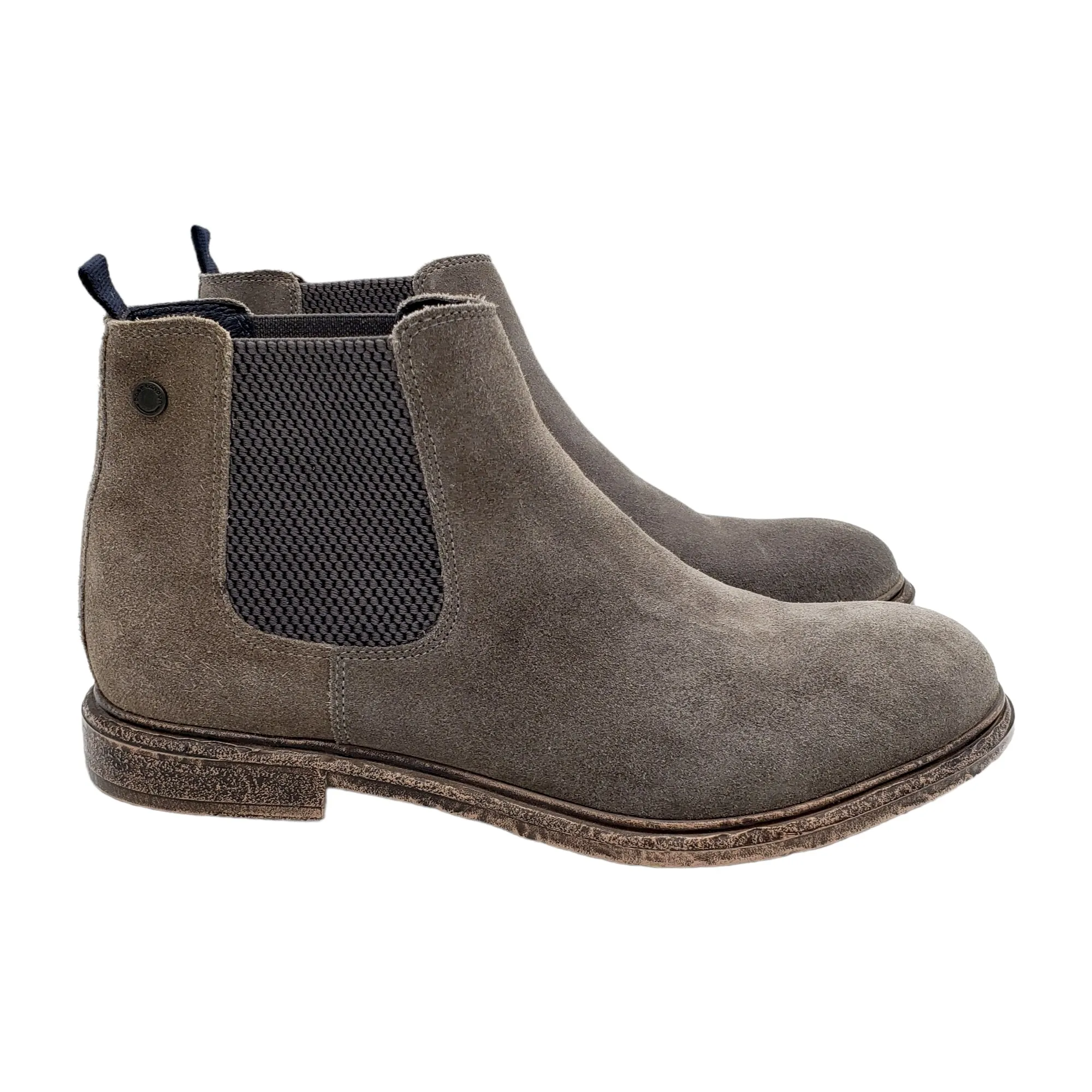 Base London Grey Suede Chelsea Boots