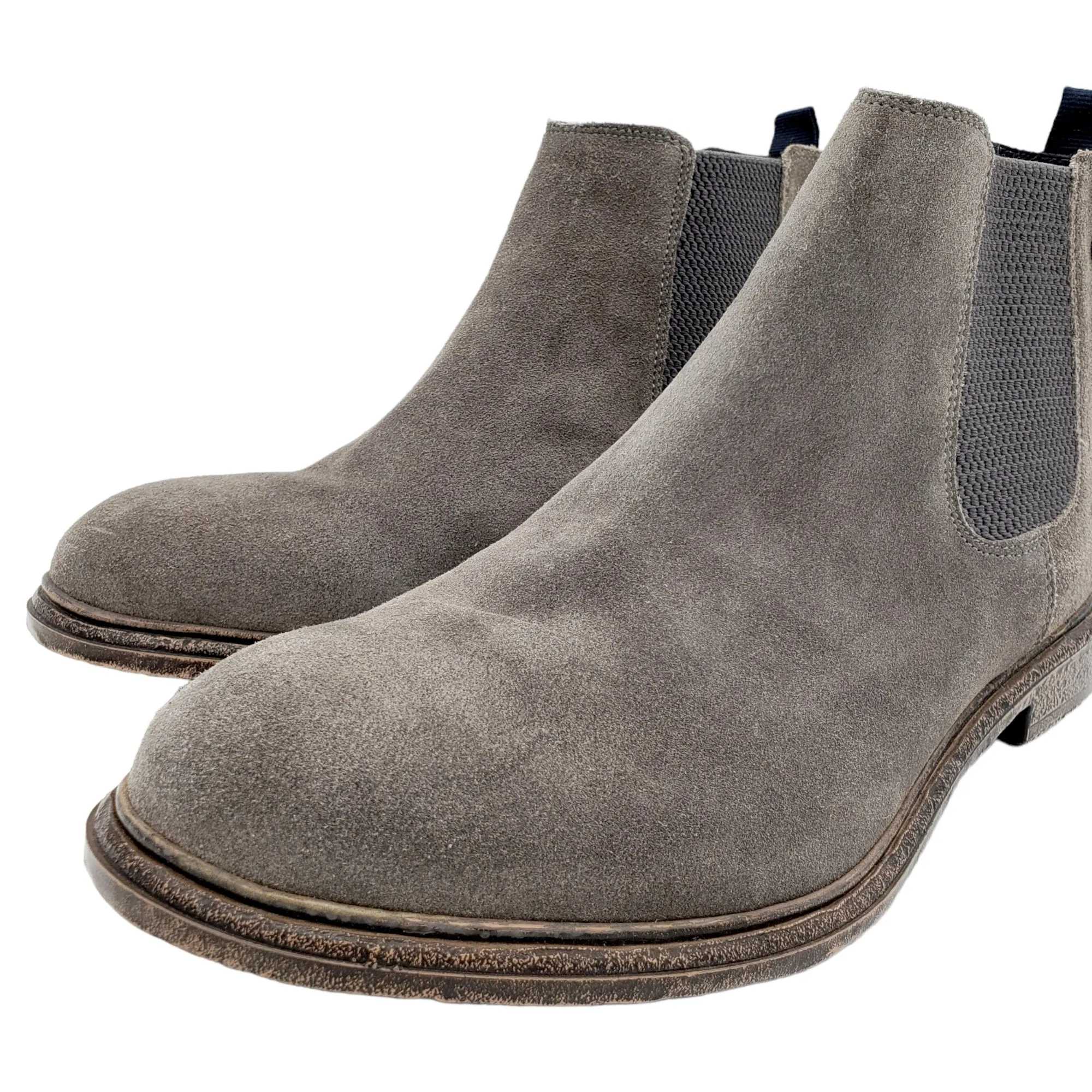 Base London Grey Suede Chelsea Boots