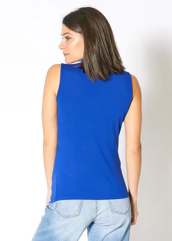 BELLATRIX Sleeveless High Neck Slim Fit Top