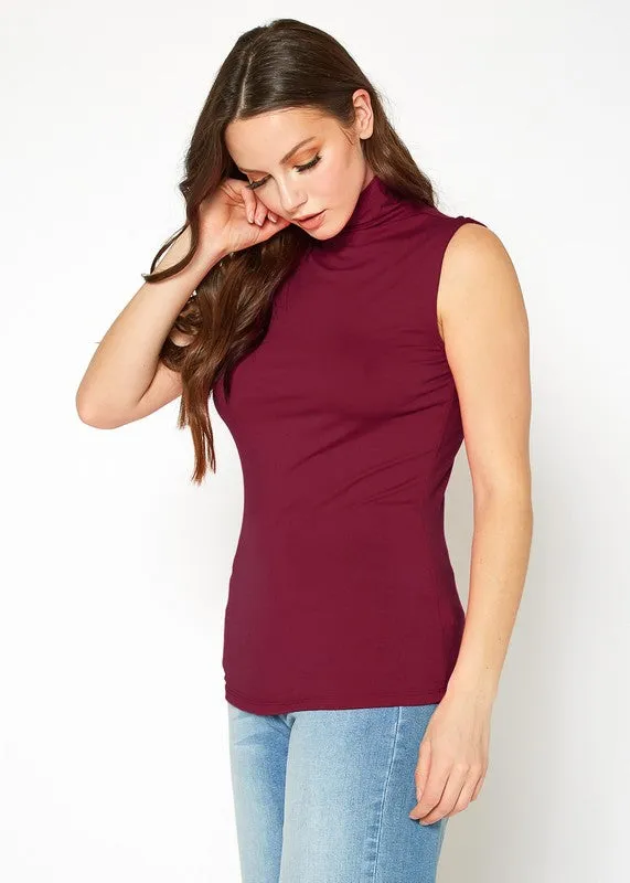 BELLATRIX Sleeveless High Neck Slim Fit Top