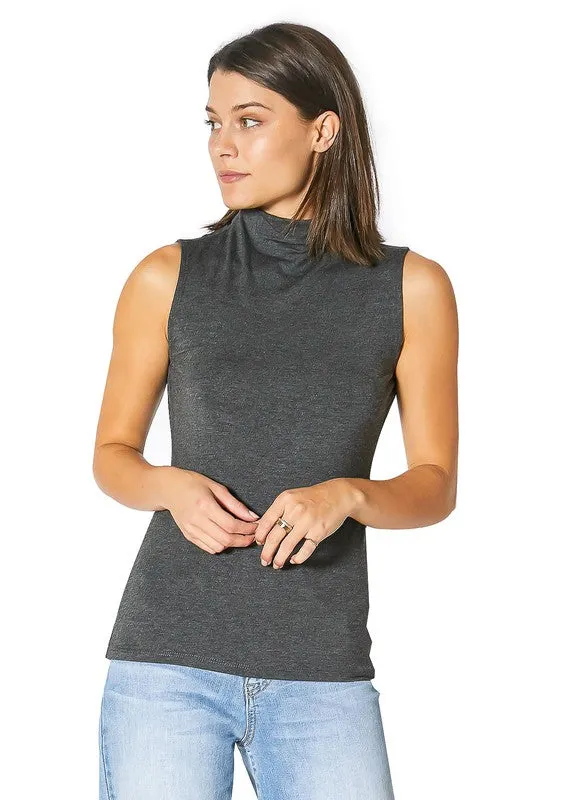 BELLATRIX Sleeveless High Neck Slim Fit Top