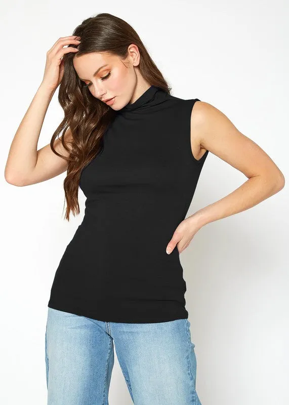 BELLATRIX Sleeveless High Neck Slim Fit Top