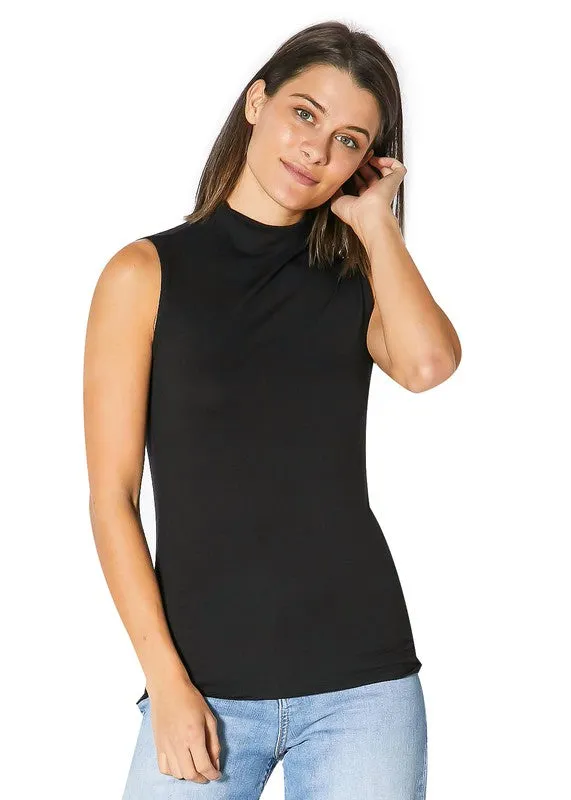 BELLATRIX Sleeveless High Neck Slim Fit Top