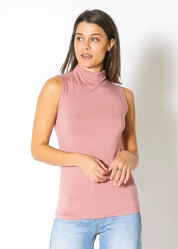 BELLATRIX Sleeveless High Neck Slim Fit Top