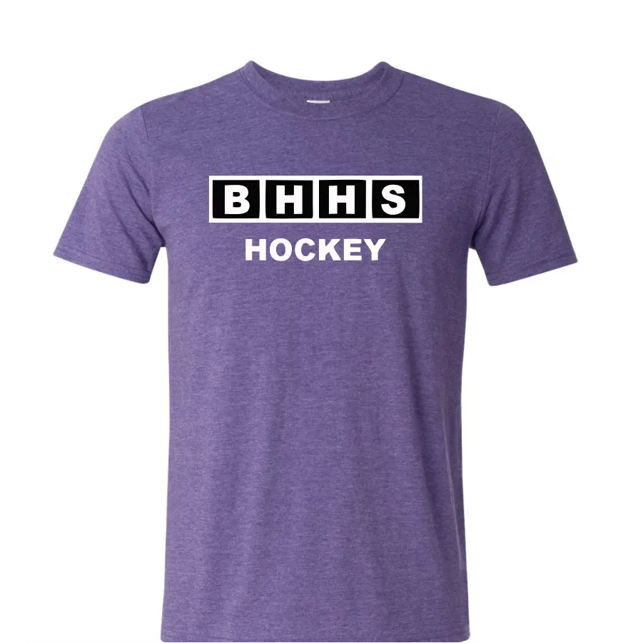 BHHS Heather Purple Hockey Softstyle Tee