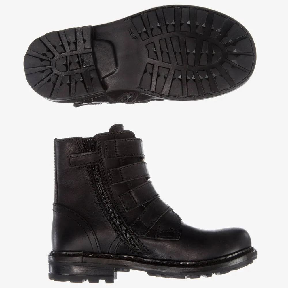 Black Leather Biker Boots