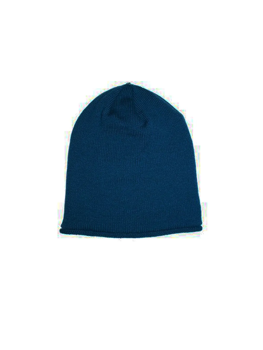 Blue Knit Beanie Hat - Shiny Finish