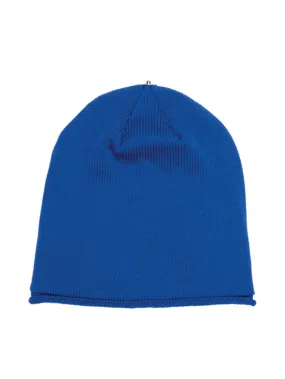 Blue Knit Beanie Hat - Shiny Finish