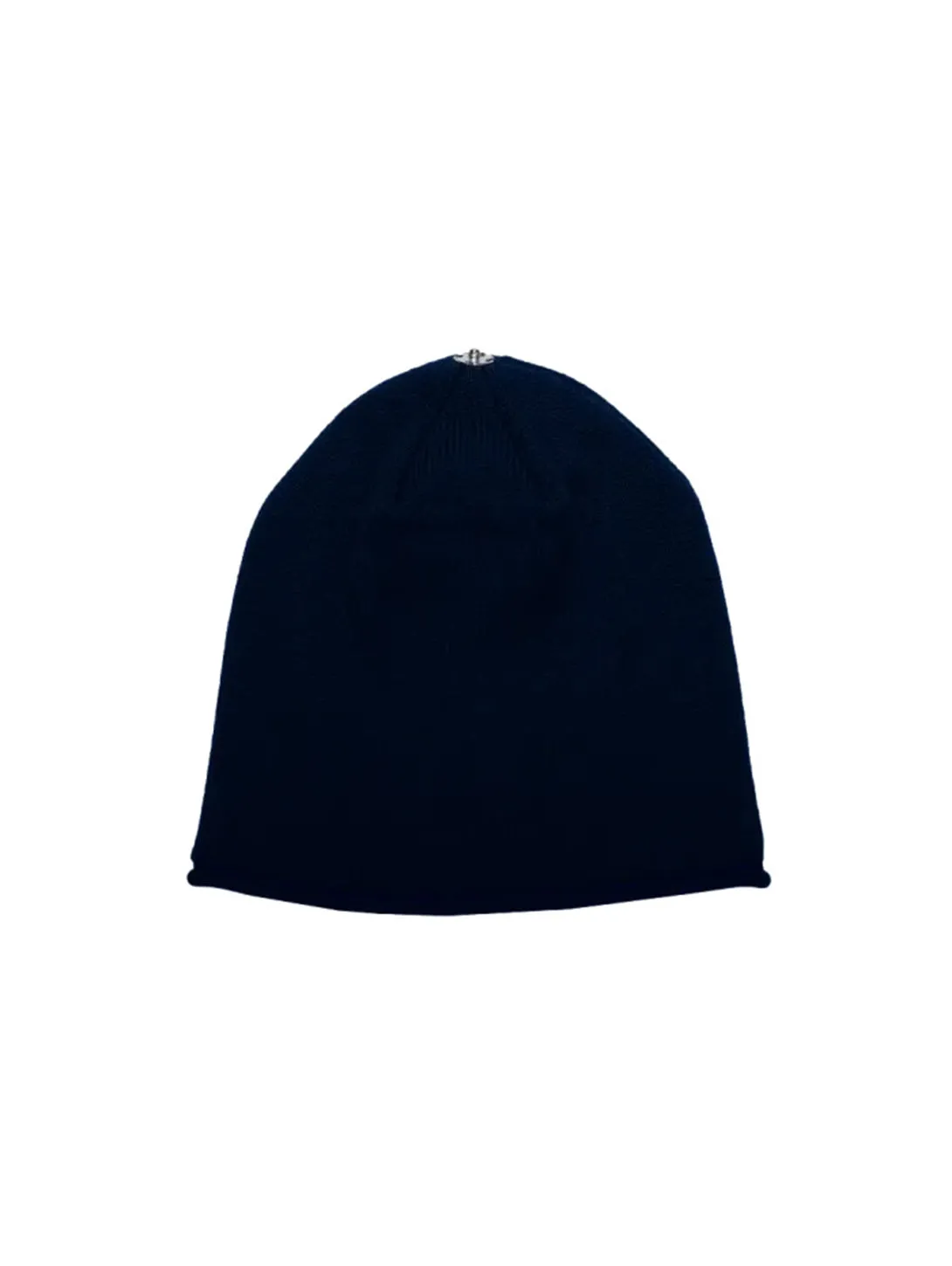 Blue Knit Beanie Hat - Shiny Finish