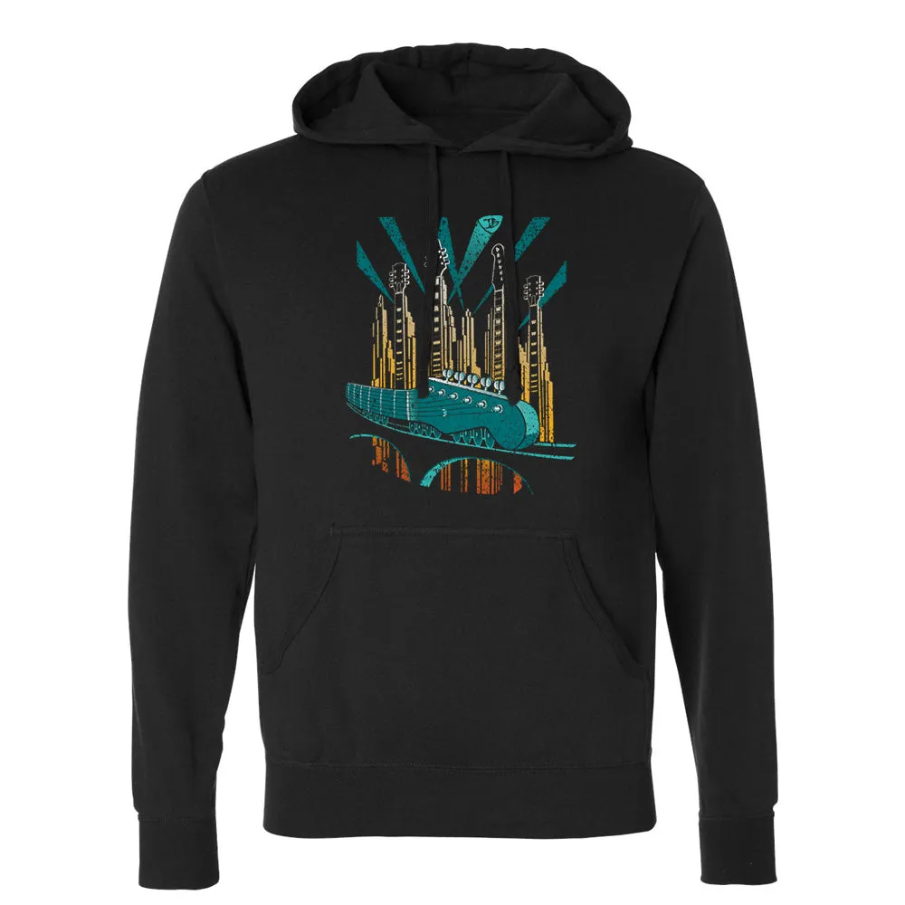 Blues Deco Train Pullover Hoodie (Unisex)