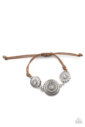 Bohemian Botany - White Bracelet: Floral-inspired, White Bohemian Bracelet