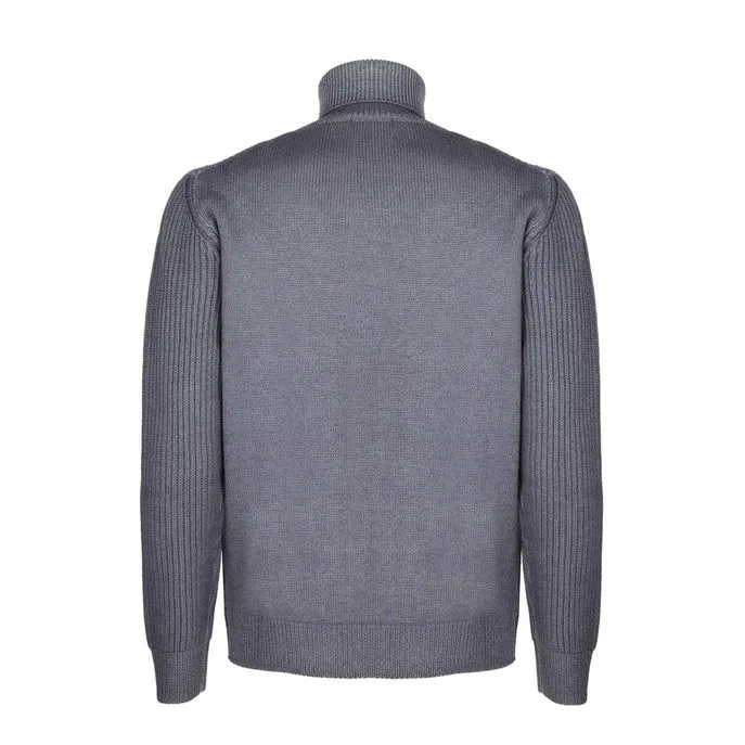 Braided Turtle Neck Sweater - Size Medium - Color: Grey