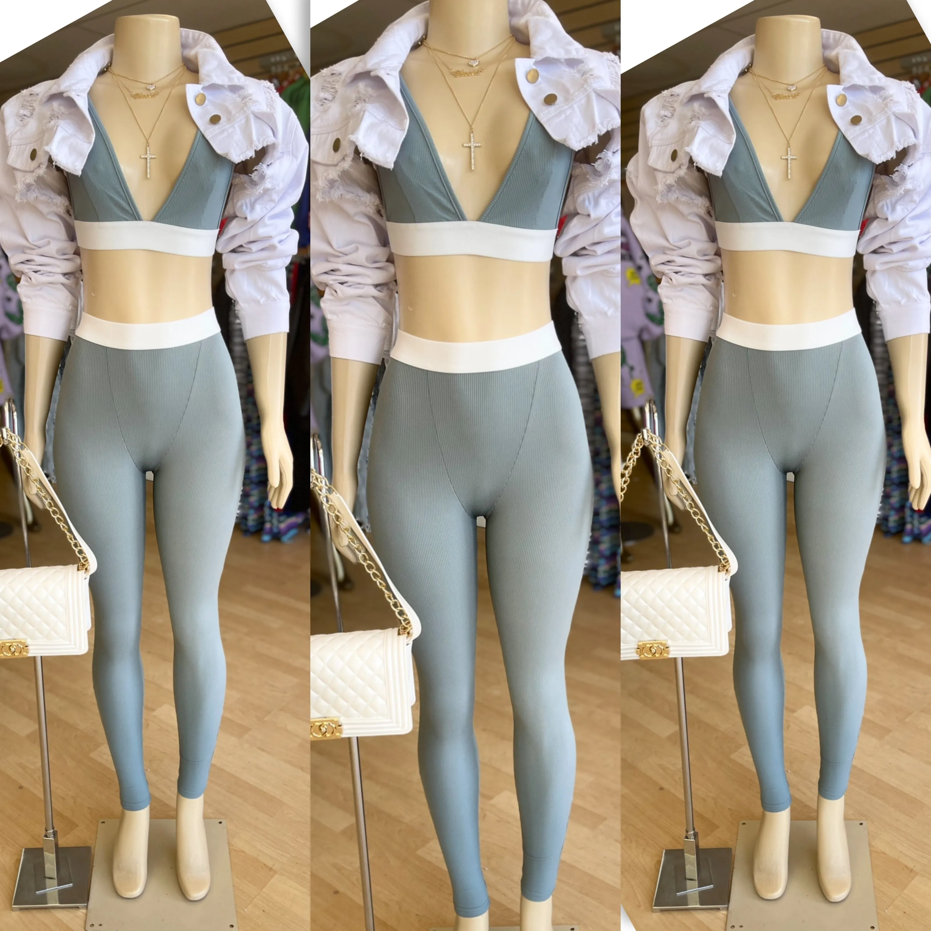 Bralette Legging Set Grey