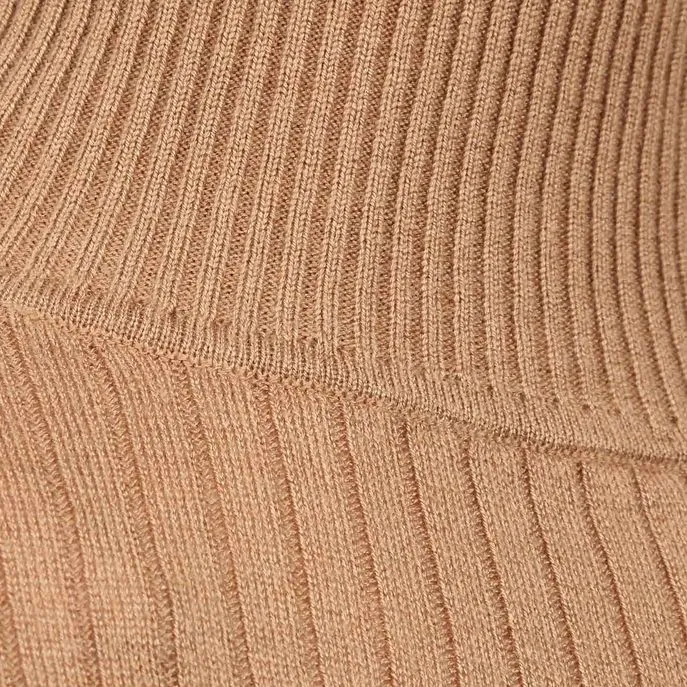 camel ribbed jumper turtle neck woman