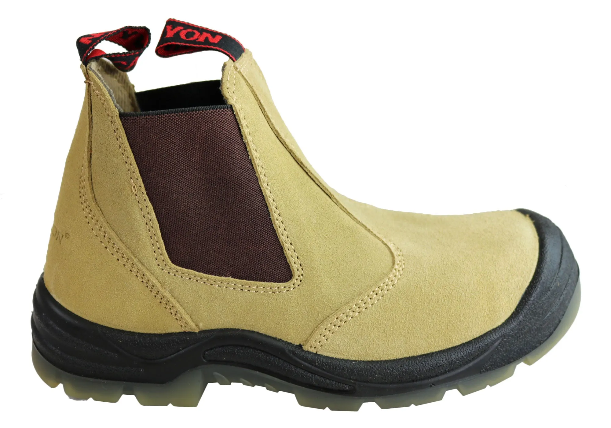 Canyon Woodsman Mens Steel Toe Cap Elastic Sided Pull On Work Boots