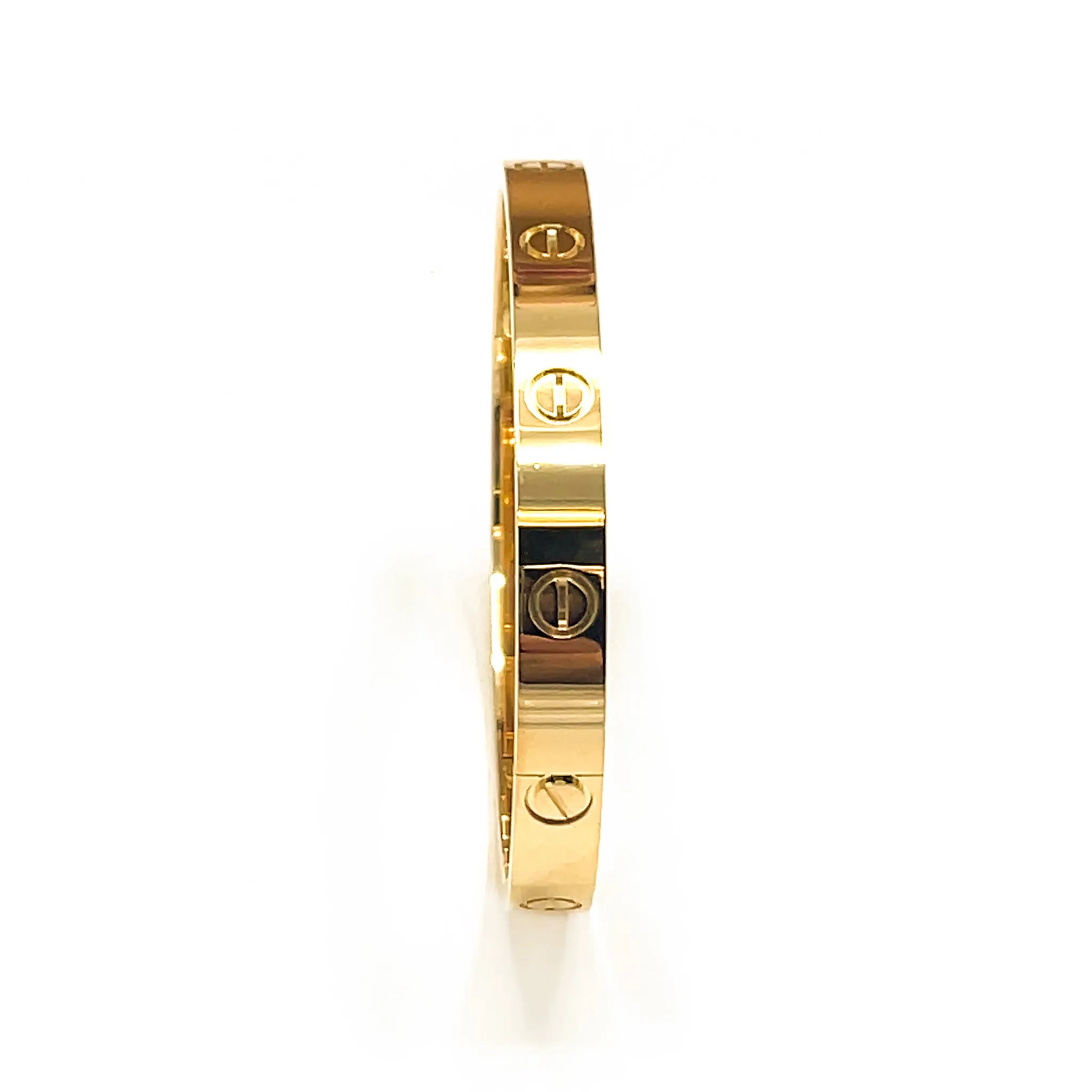 Cartier Love Bracelet in 18kt Yellow Gold with Size 18 and New Lock Mechanism.