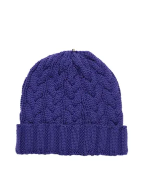 Charlie Cable Hat - Purple Tones