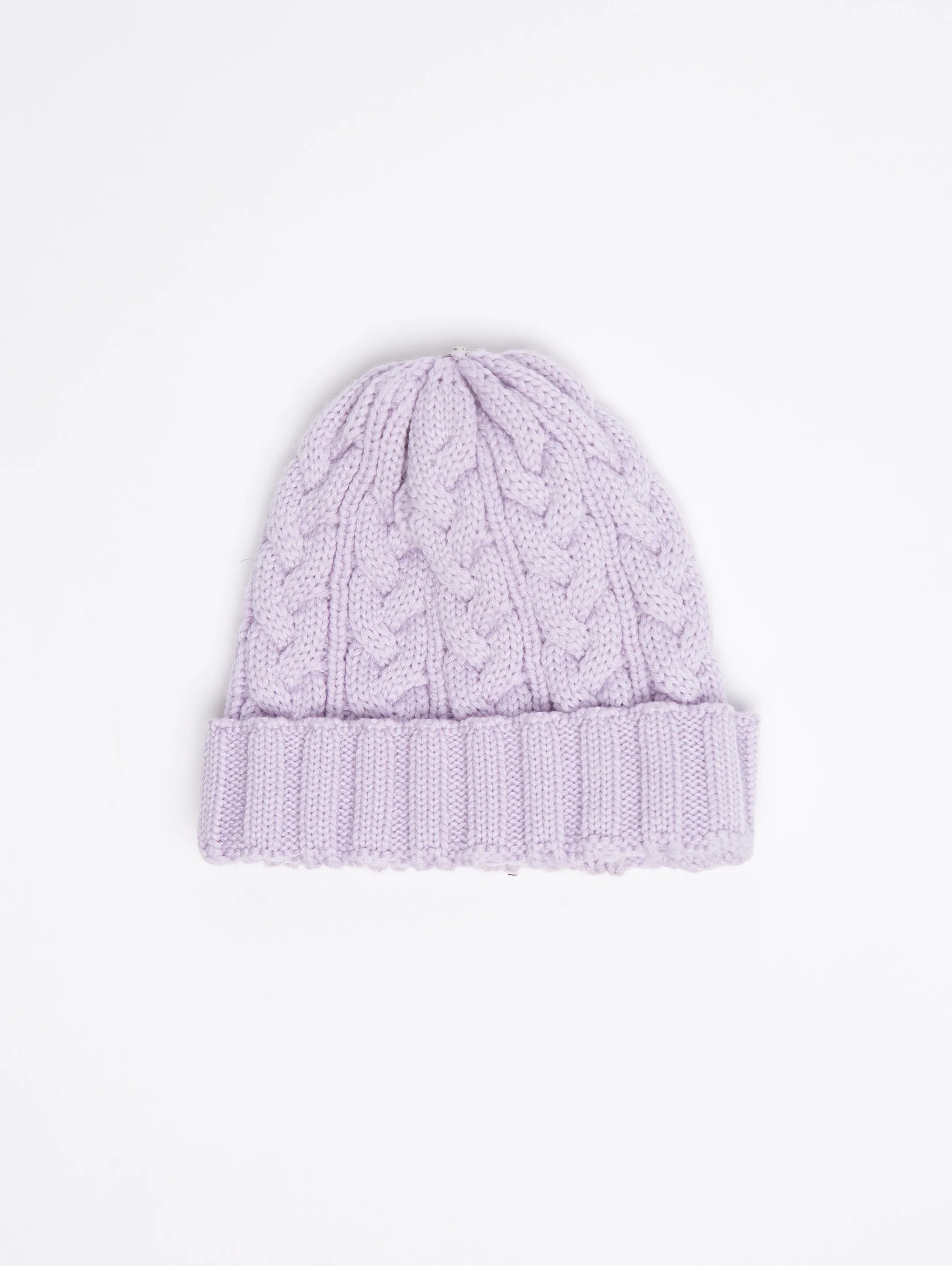 Charlie Cable Hat - Purple Tones