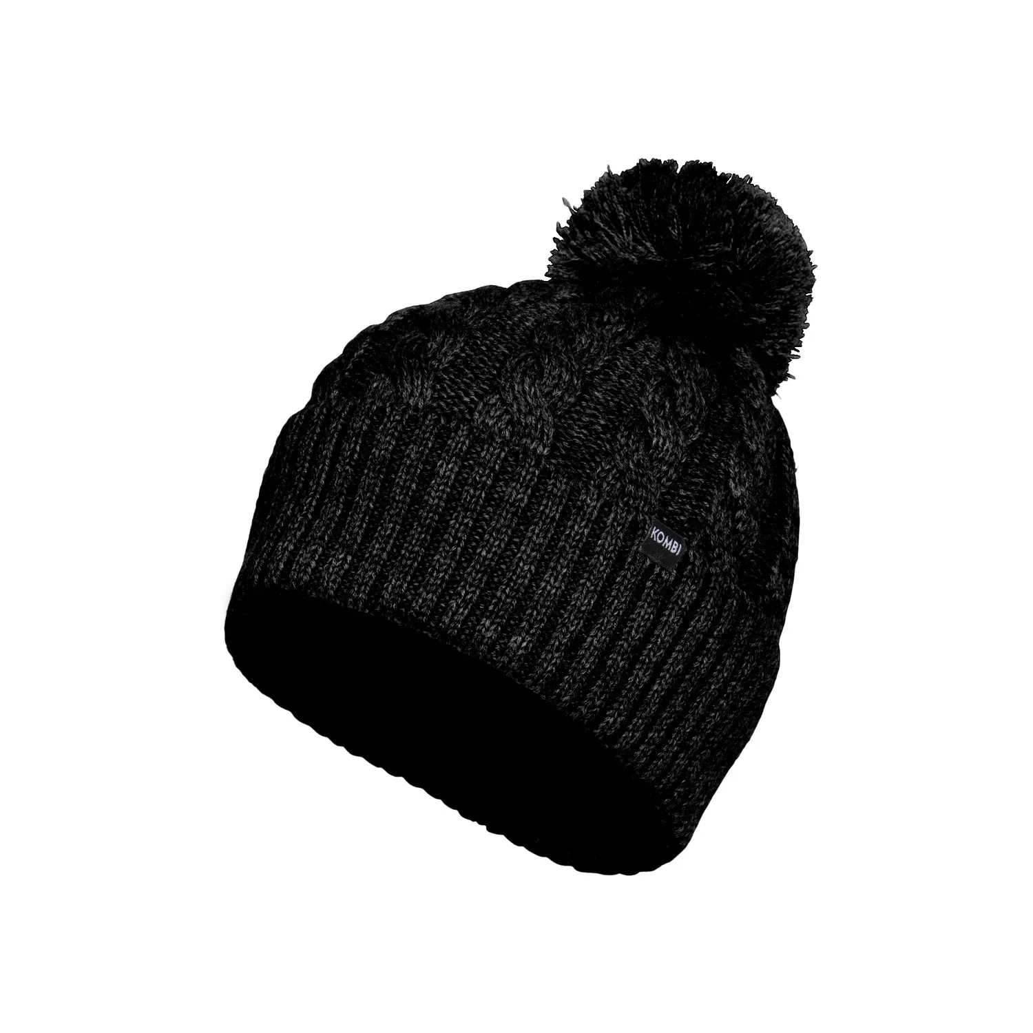 Children's Merino Wool Pom Pom Beanie for Braided Hair.