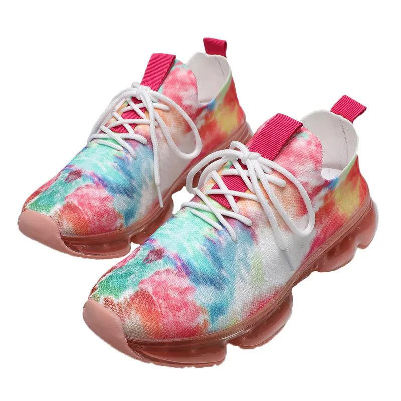 Colorful lace-up sneakers for women.