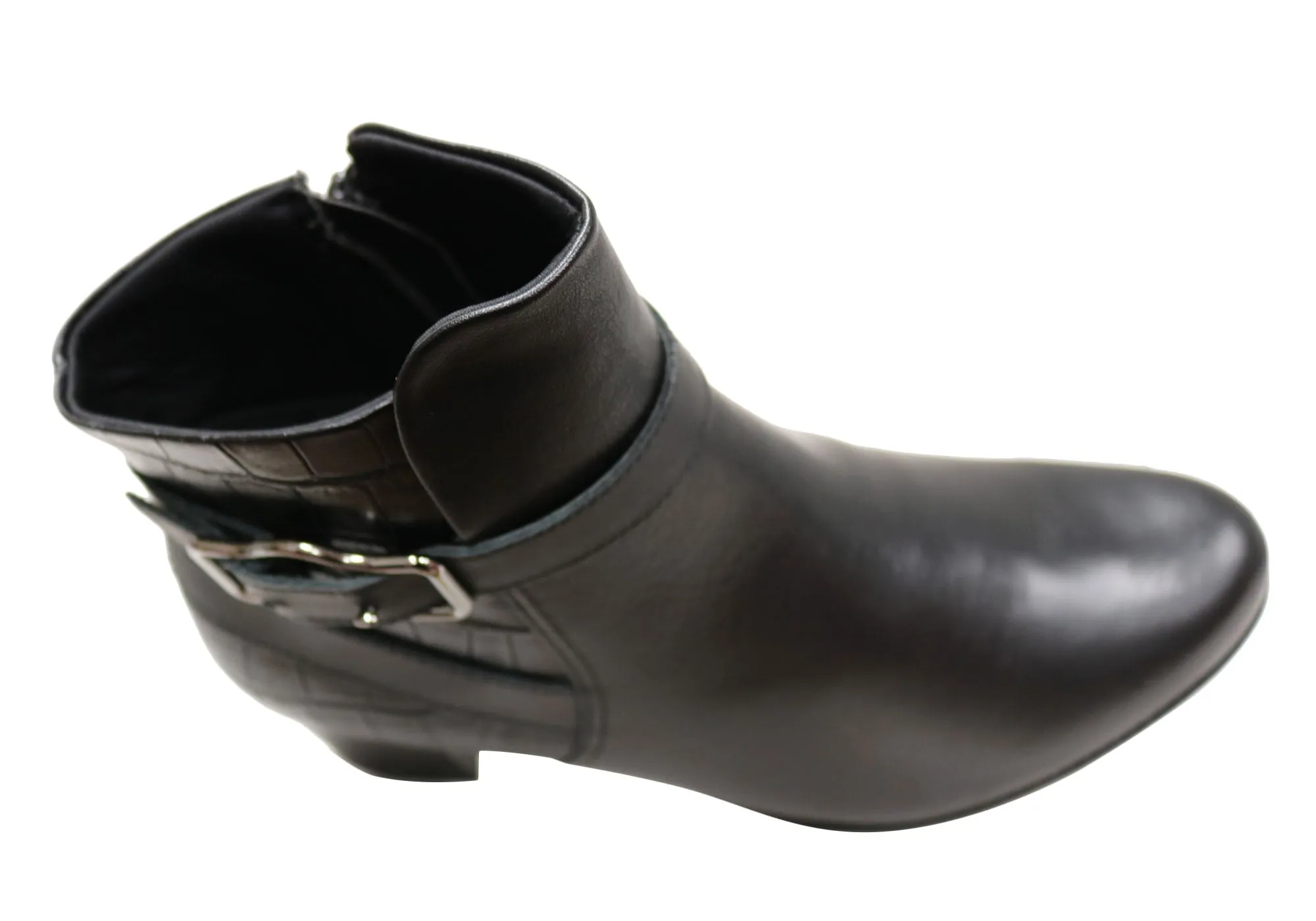 Comfortflex Louisa Womens Comfort Leather Ankle Boots Made In Brazil