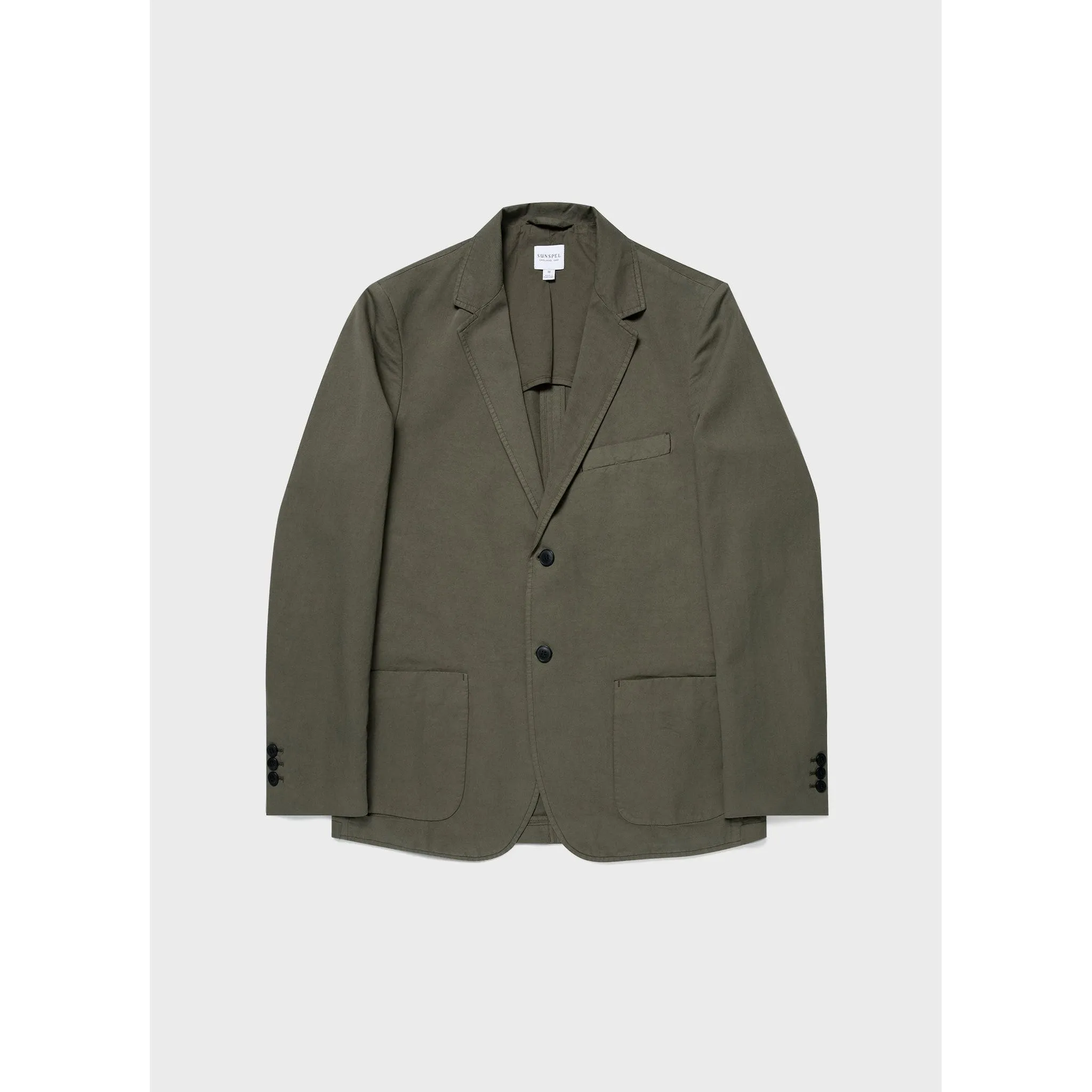 Cotton Linen Unstructured Blazer | Men | Khaki